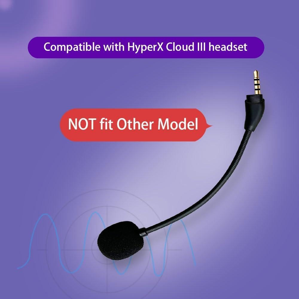 Micrófono de Reemplazo MJKOR para Auriculares HyperX Cloud III