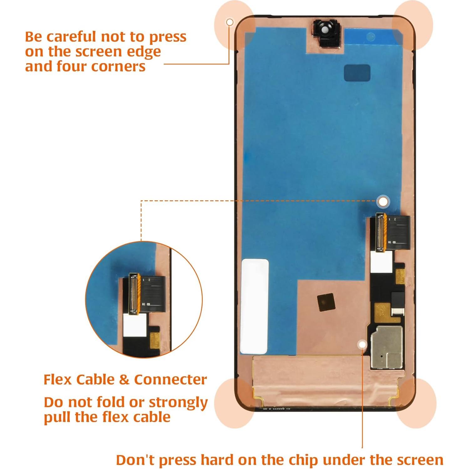 Pantalla OLED de Reemplazo para Google Pixel 8 con Marco Negro