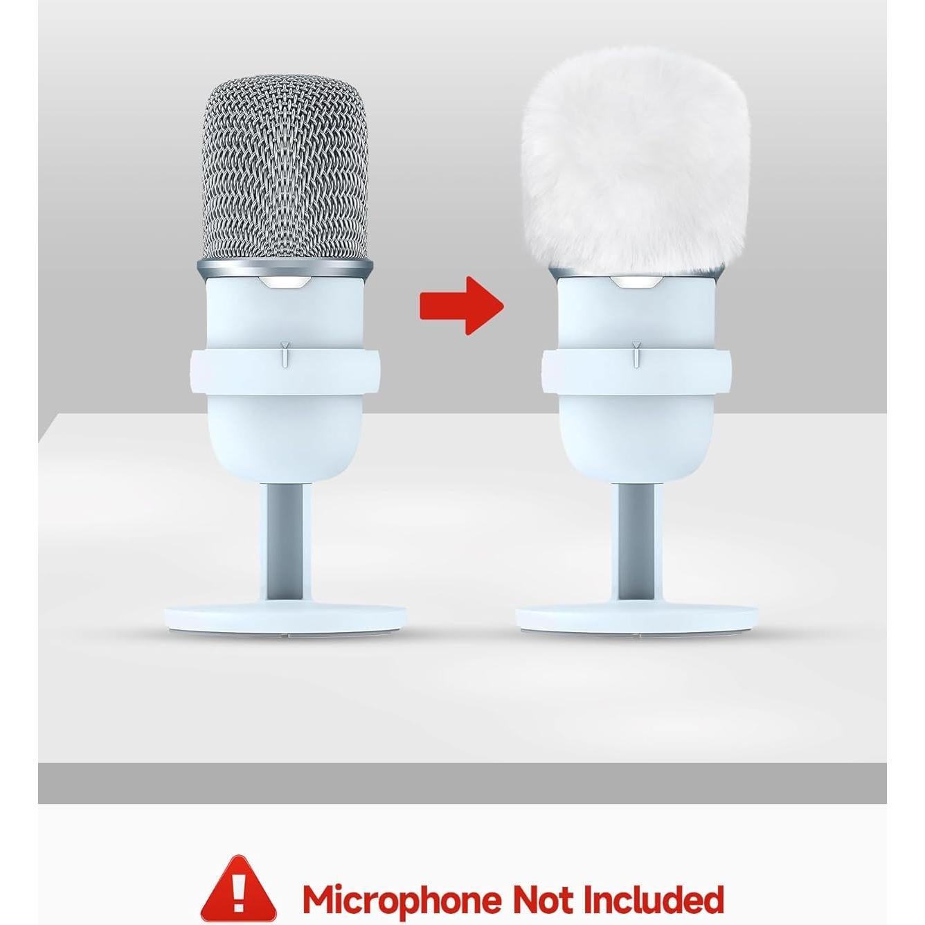 Filtro Pop Muff de Viento Peludo Blanco para Blue Yeti