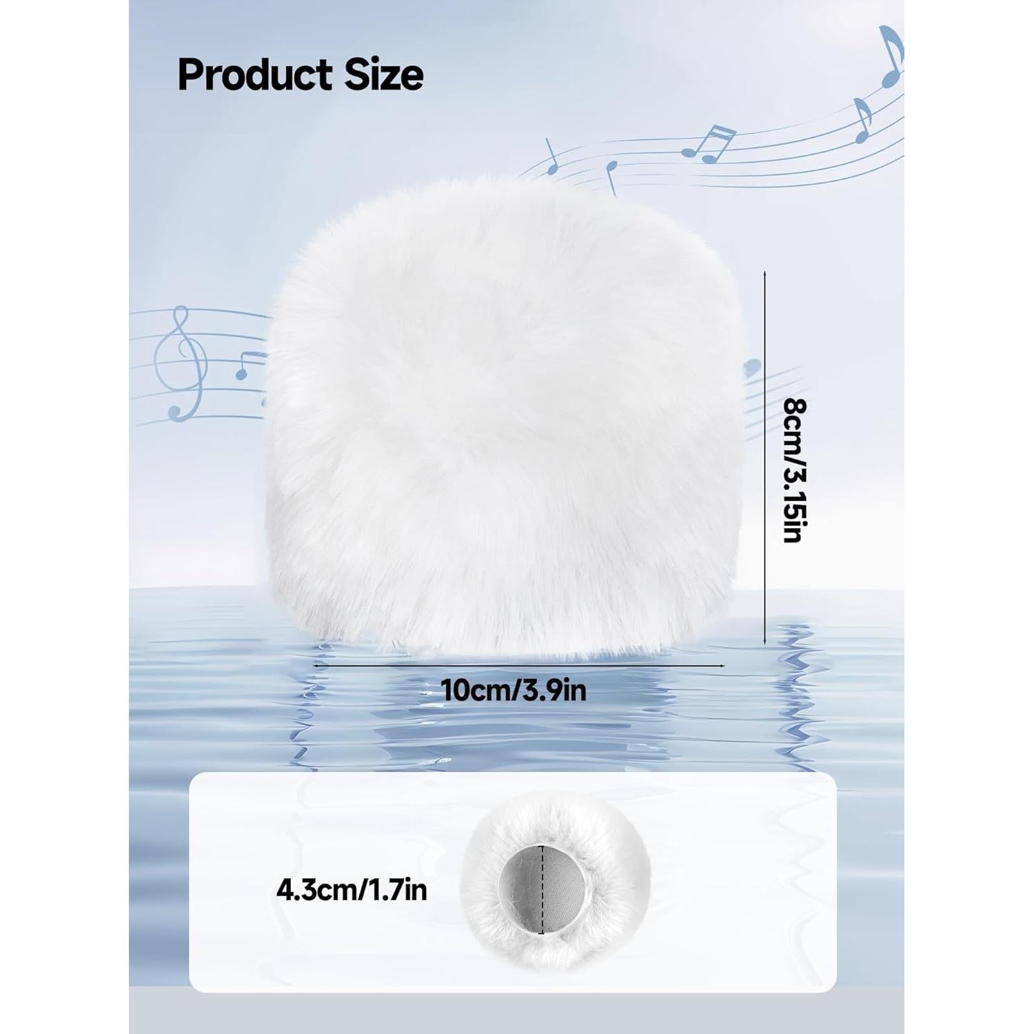 Filtro Pop Muff de Viento Peludo Blanco para Blue Yeti