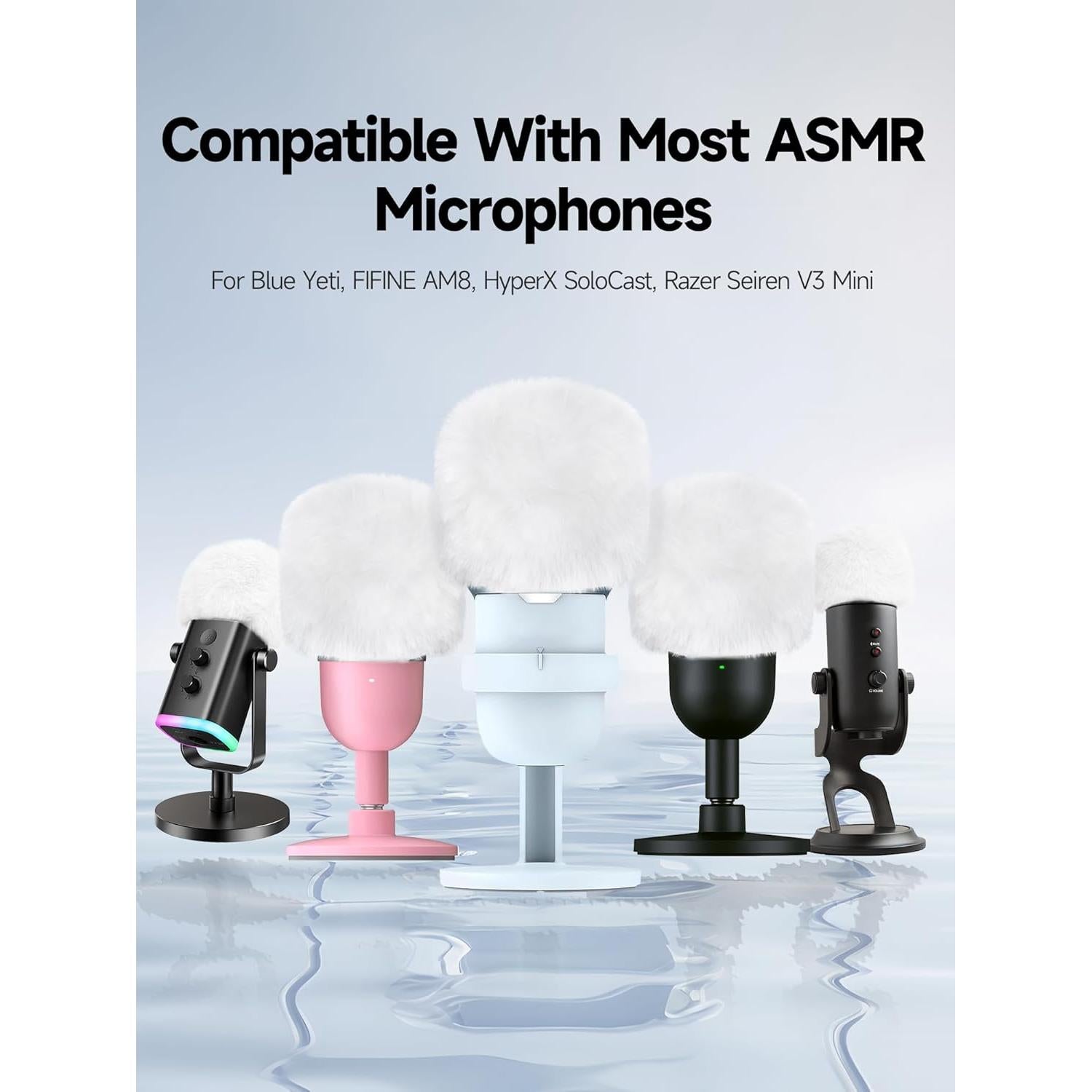 Filtro Pop Muff de Viento Peludo Blanco para Blue Yeti