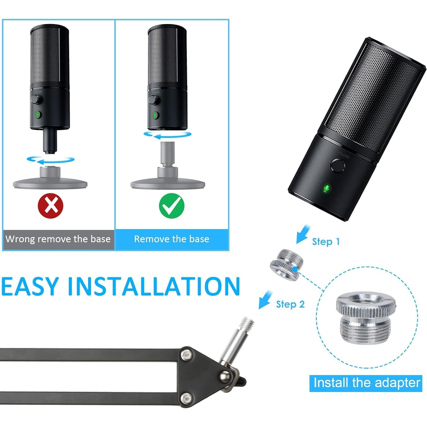 Brazo de Soporte para Micrófono Razer Seiren X Blanco con Filtro Antipop