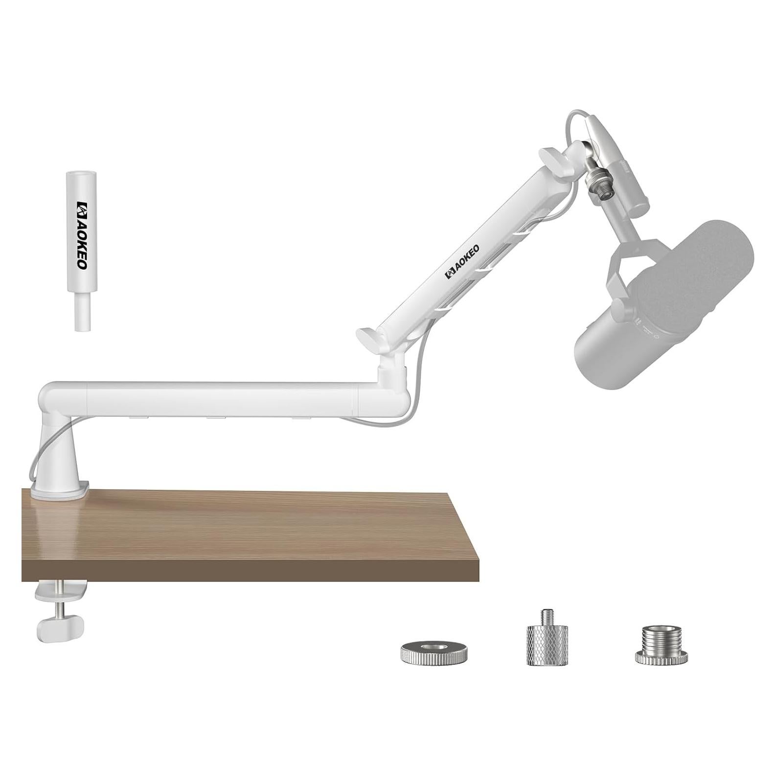Brazo de Micrófono Aokeo AK-55 Ajustable Blanco 1.28 kg
