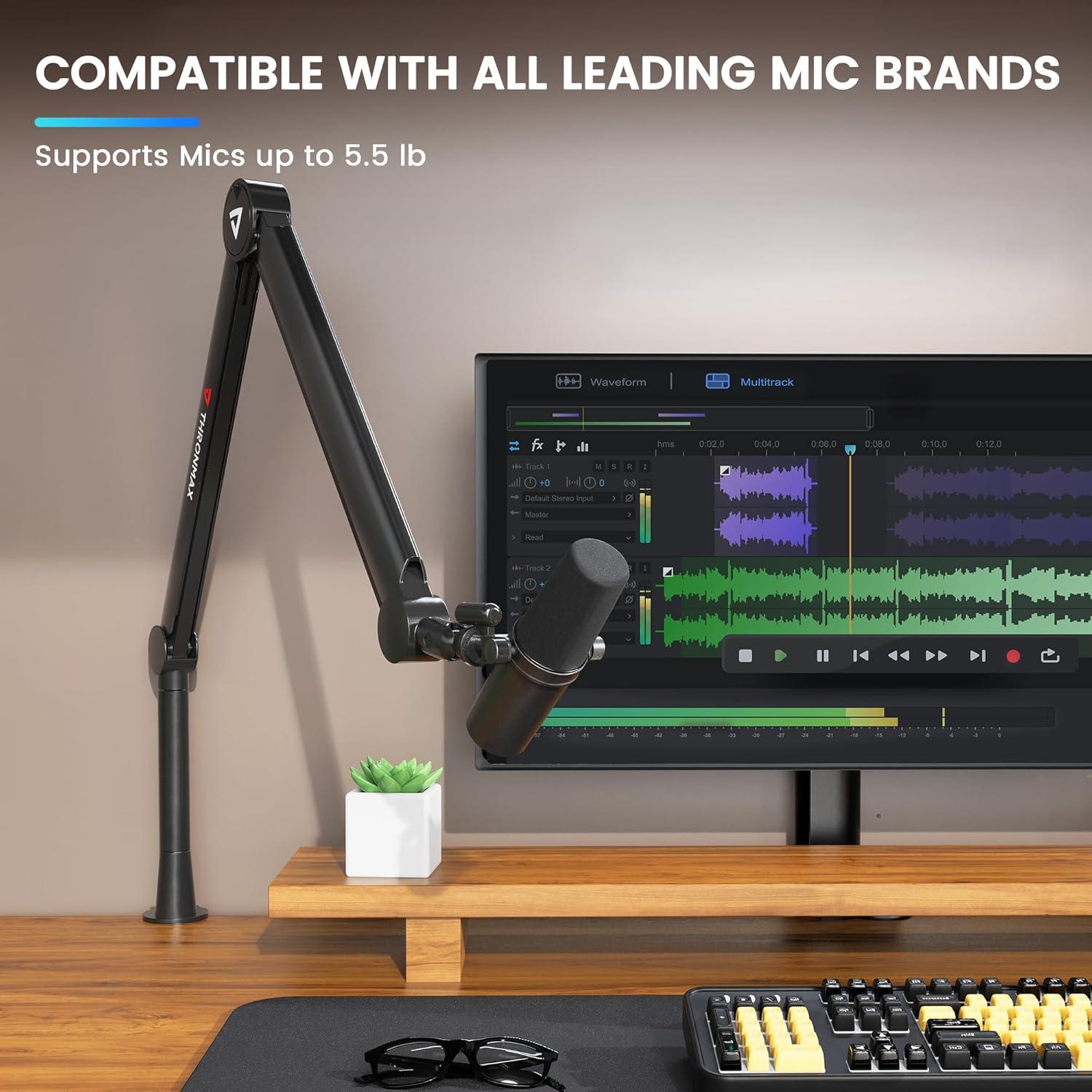 Soporte de Micrófono Thronmax S8 Brazo Boom Ajustable Metal