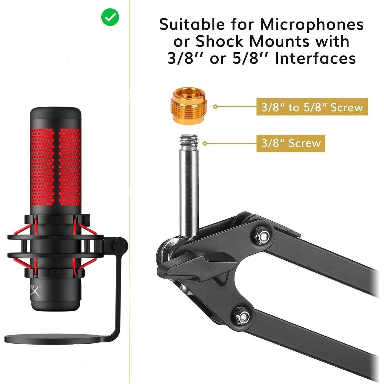 Brazo Boom Ajustable YUZUHOME para Hyperx Quadcast S - Soporte Profesional