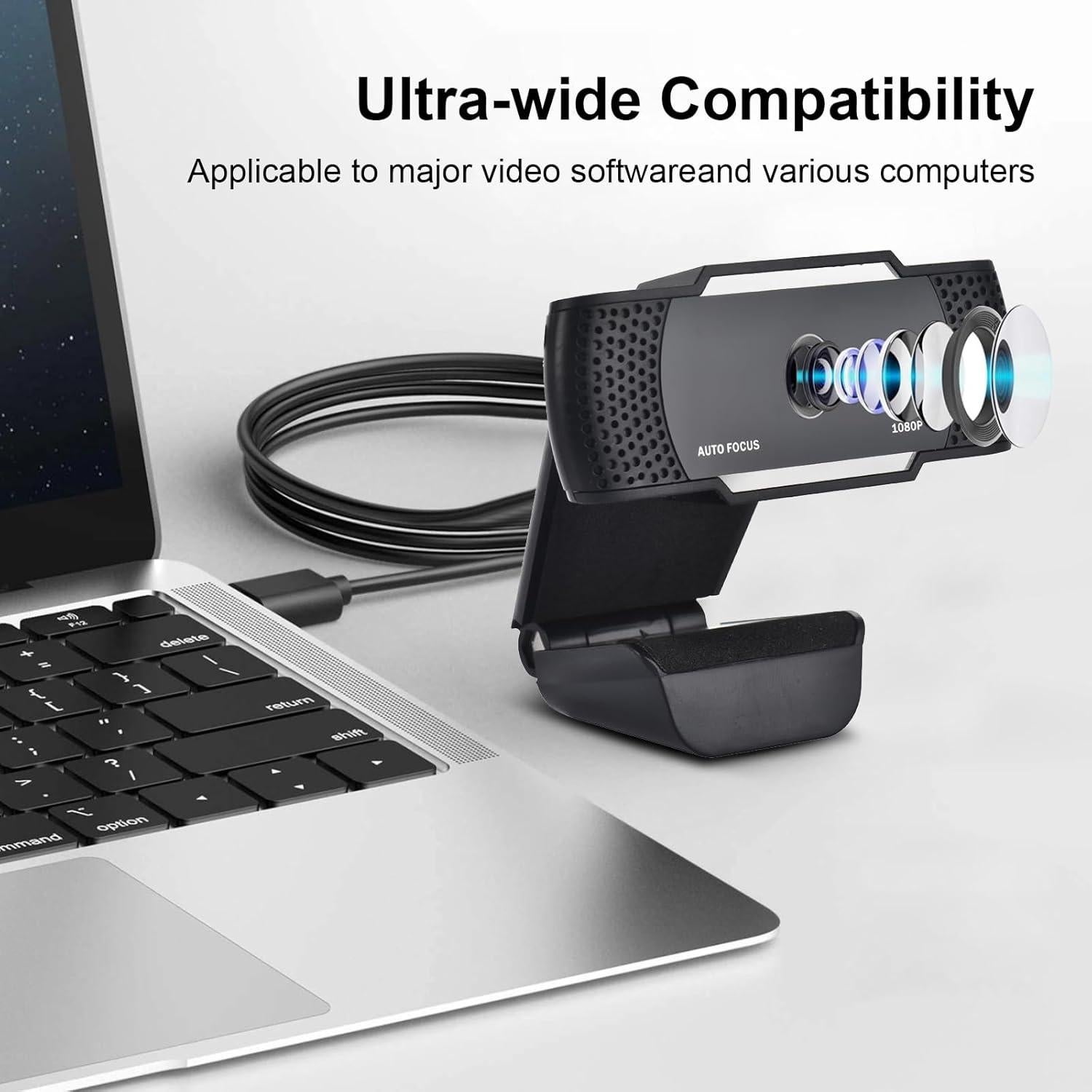 Cámara Web Full HD 1080P EACH con Enfoque Automático y Doble Micrófono