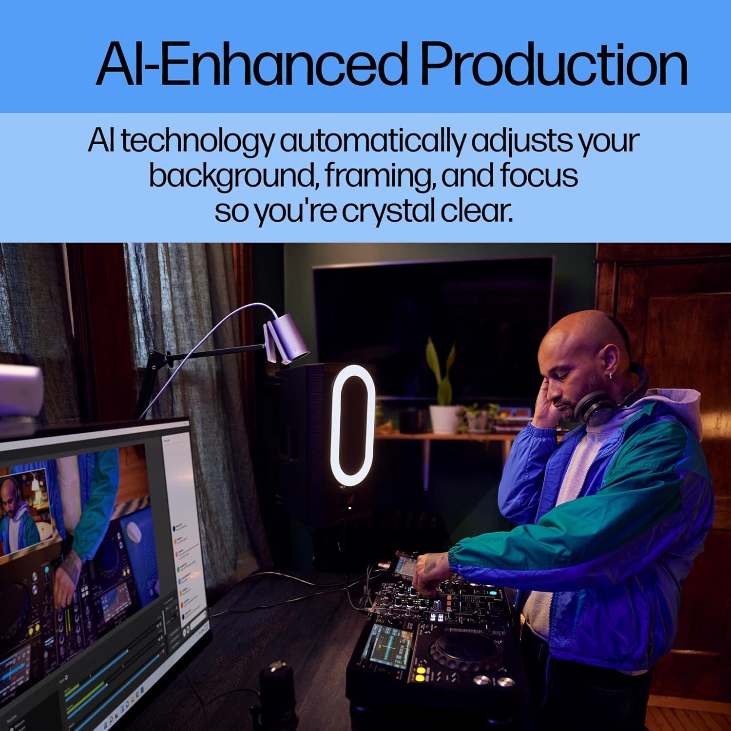 Webcam HP 960 4K Streaming - Cámara 30 FPS, Micrófonos Duales