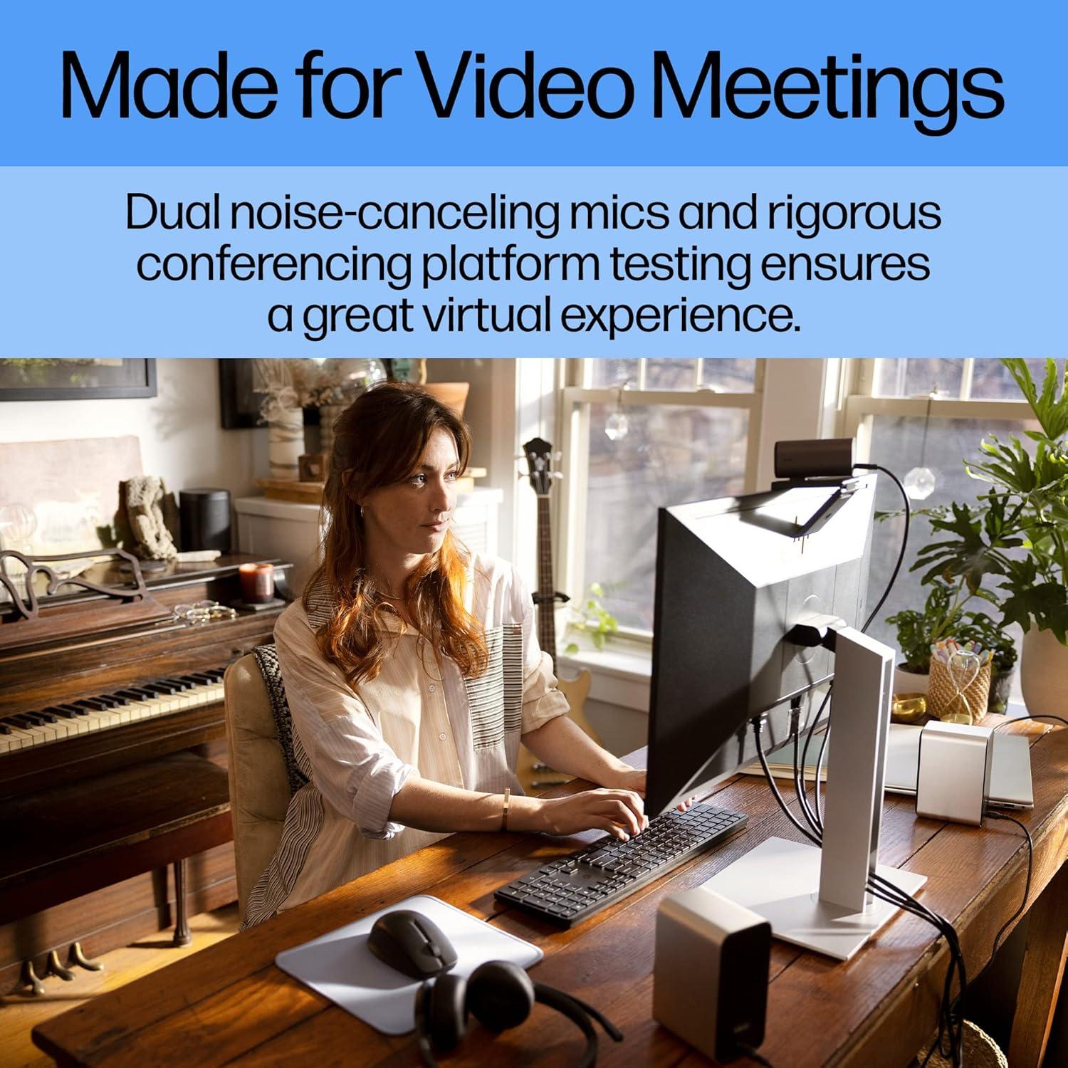 Webcam HP 960 4K Streaming - Cámara 30 FPS, Micrófonos Duales