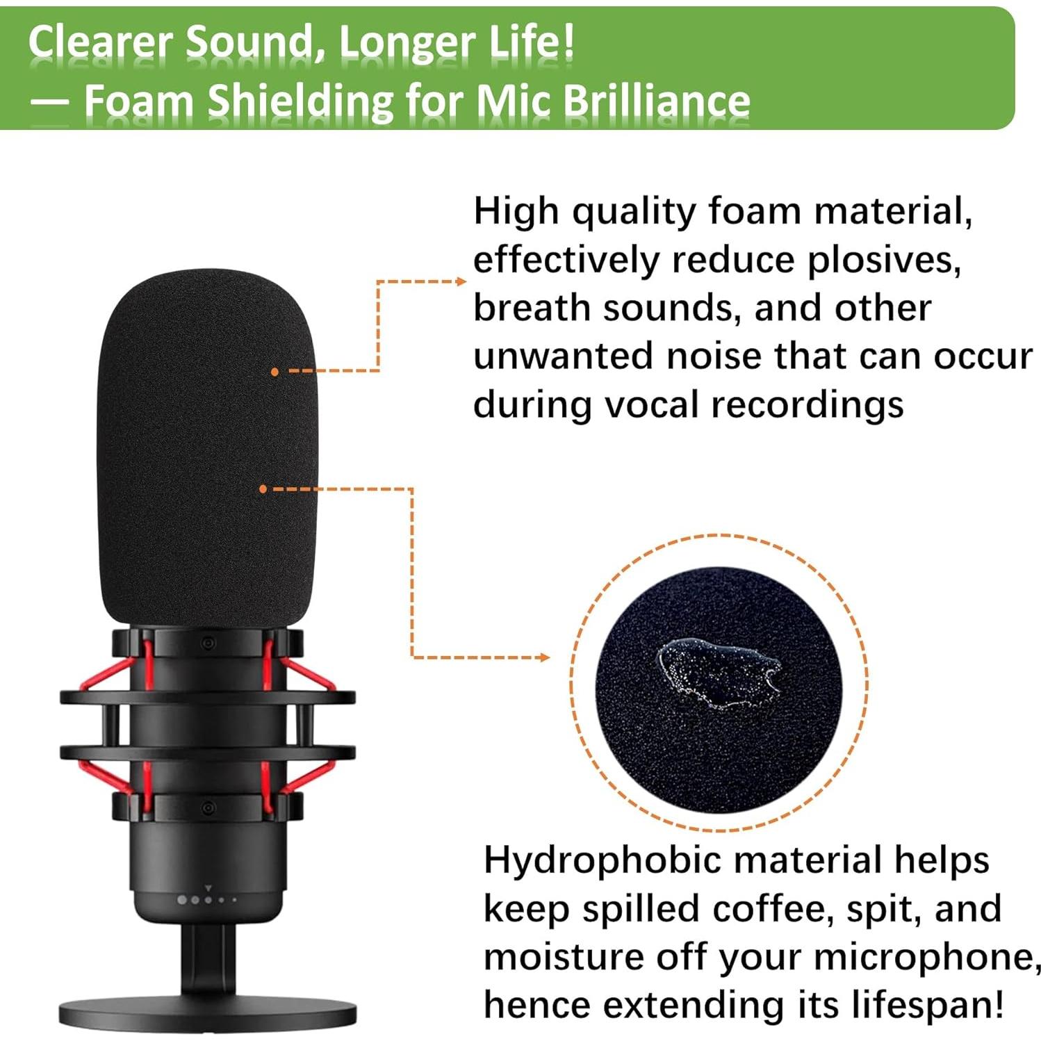 Filtro Pop para Micrófonos HyperX QuadCast S - Espuma Negra