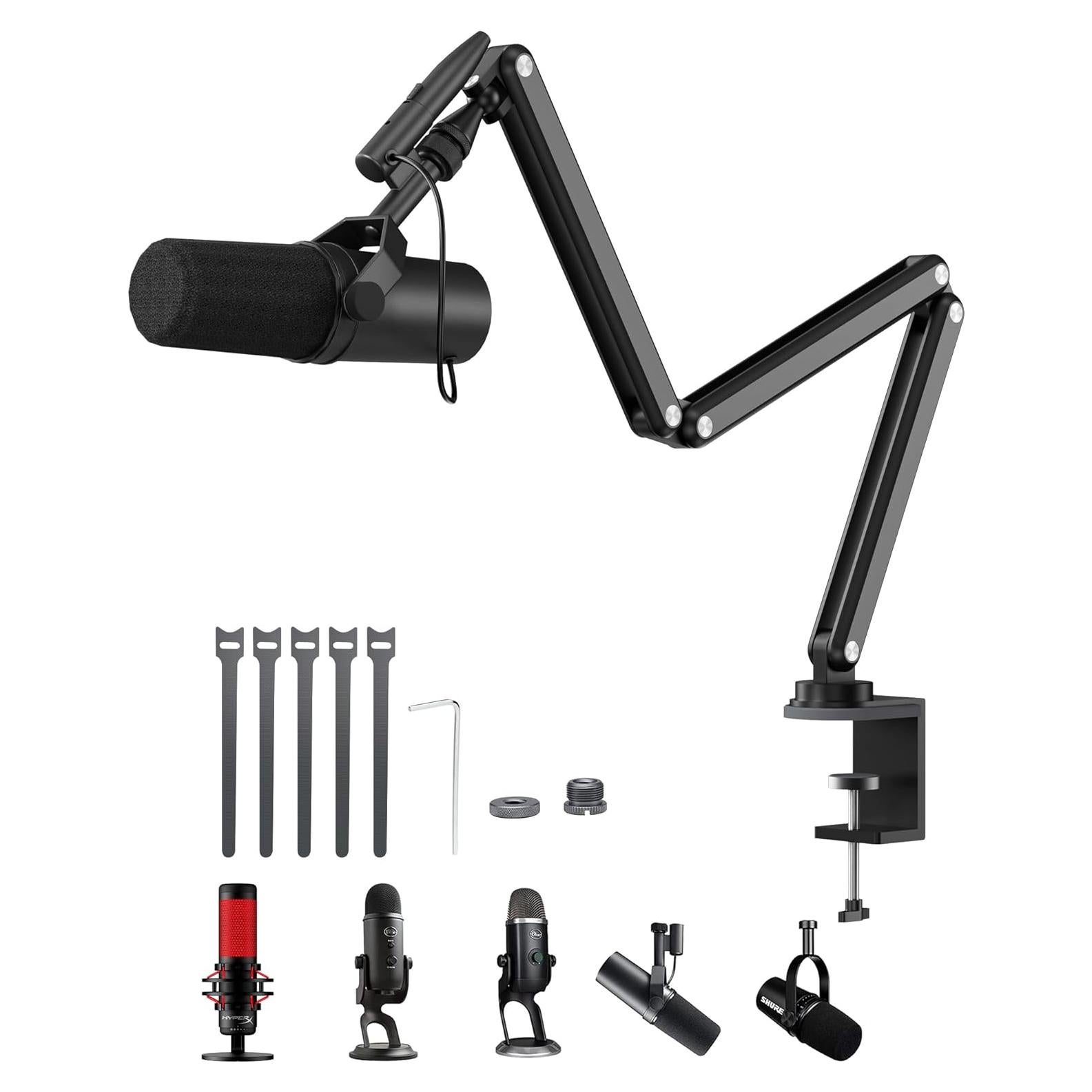 Brazo de Micrófono Ajustable KU XIU de Aluminio Negro 68 cm