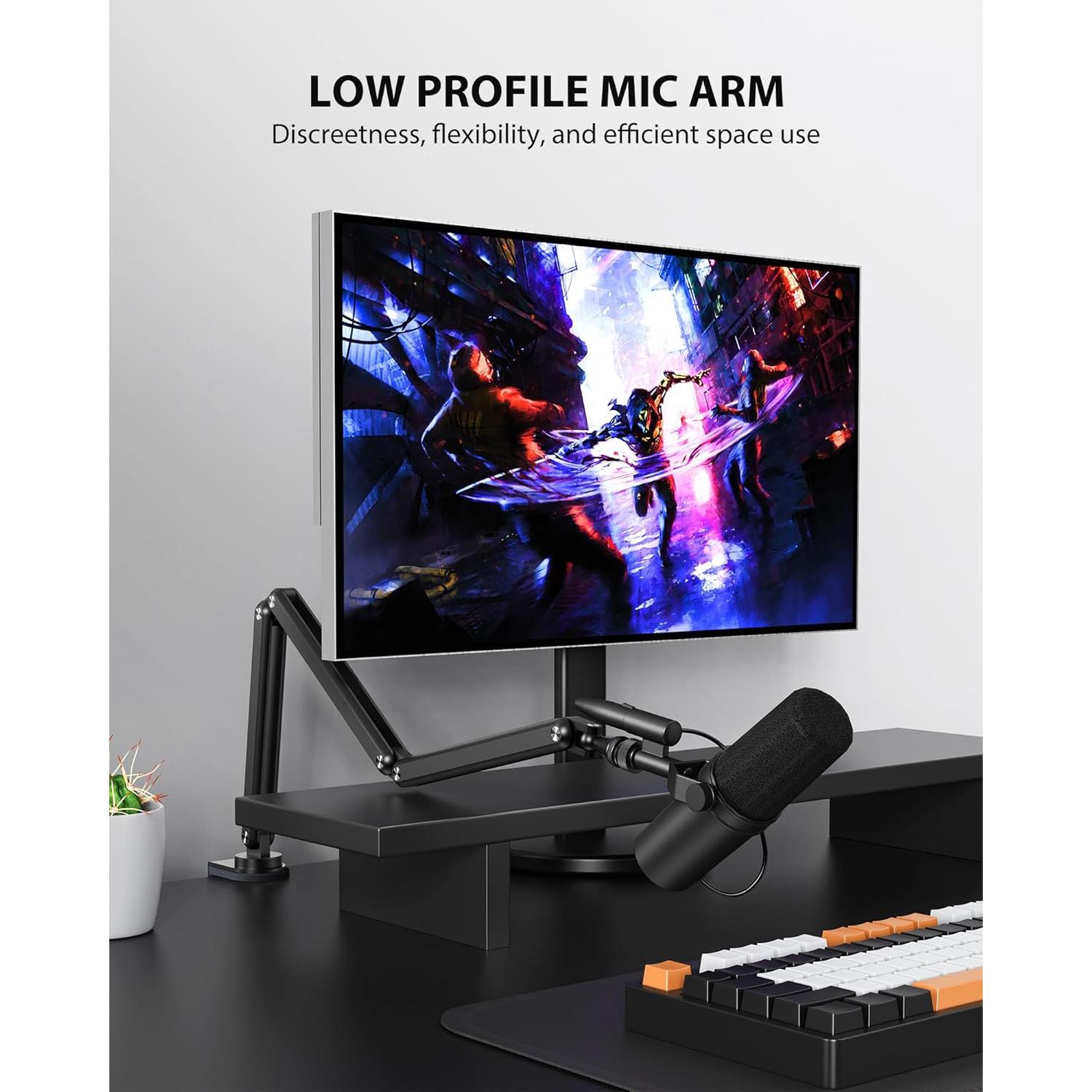 Brazo de Micrófono Ajustable KU XIU de Aluminio Negro 68 cm