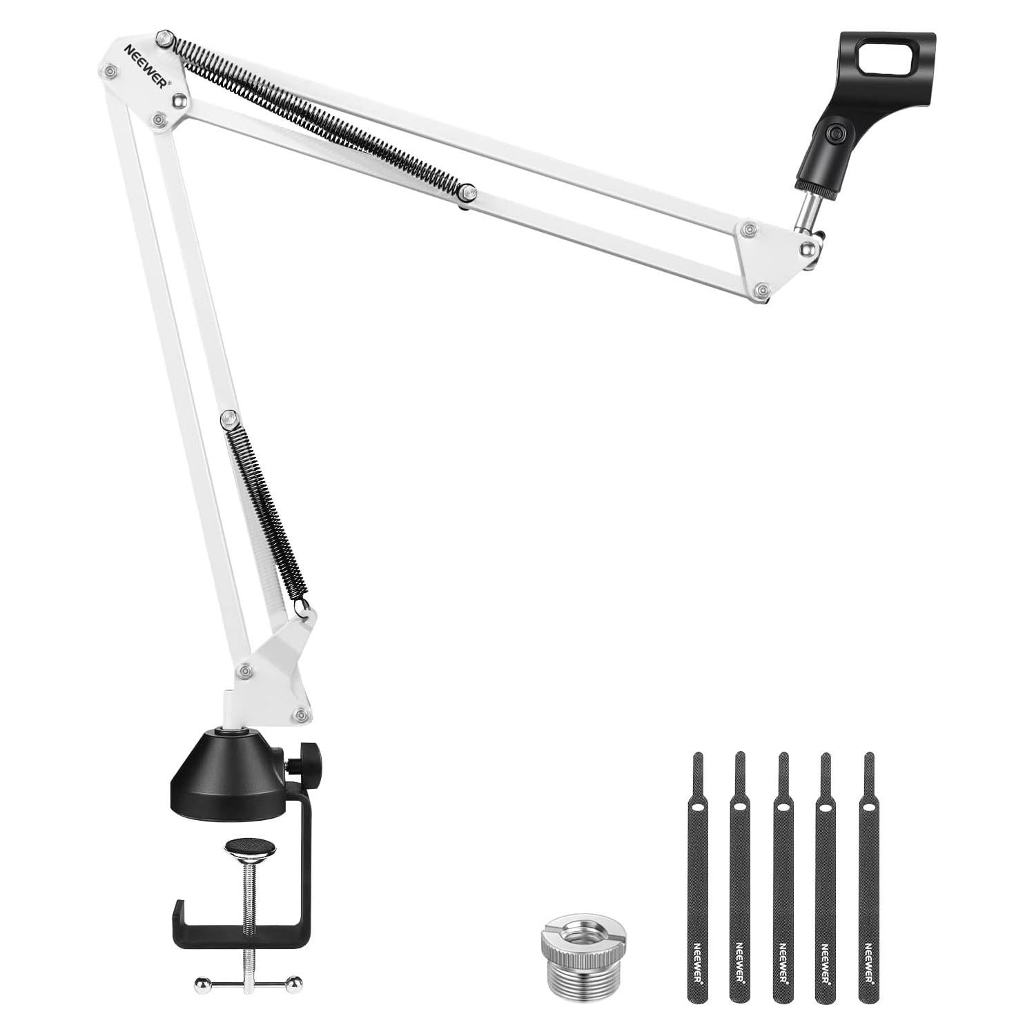 NEEWER Microphone Arm Stand, Suspension Boom Scissor Microphone Arm Stand with 3/8 Inch to 5/8 Inch Screw and Cable Ties, Compatible with Blue Yeti Snowball Yeti X Quadcast etc. Max. Load 1.5 kg