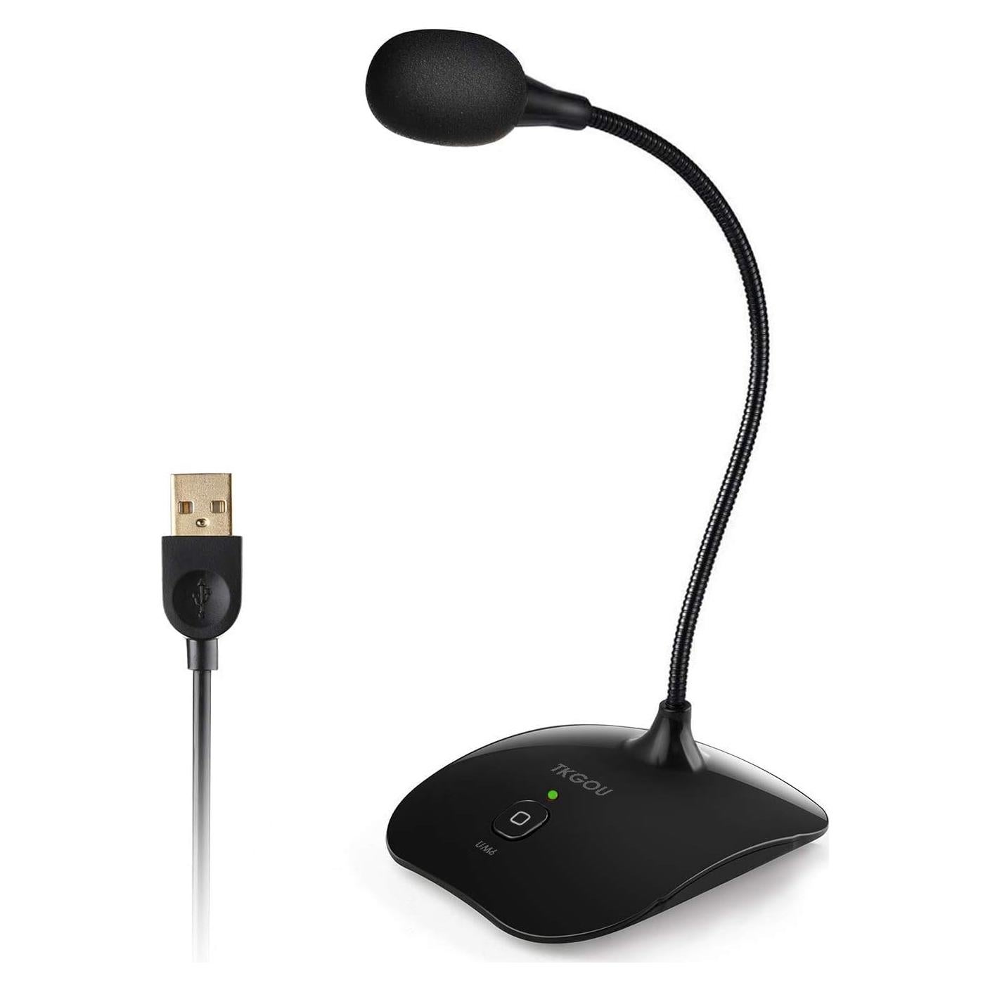 Micrófono USB TKGOU UM6 con cuello de ganso y cancelación de ruido