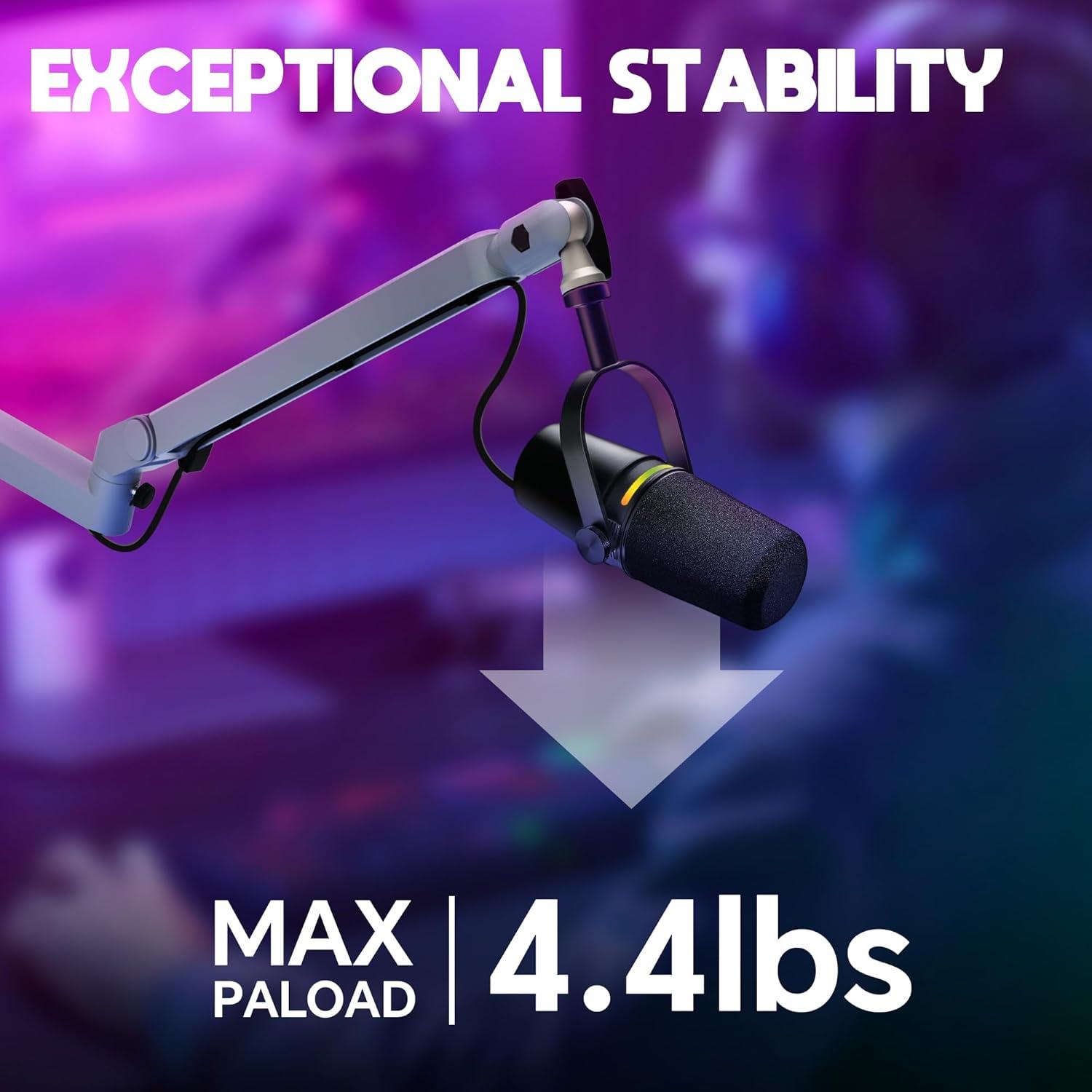 Brazo de Micrófono Ajustable AS17-GRIS para Blue Yeti y Shure