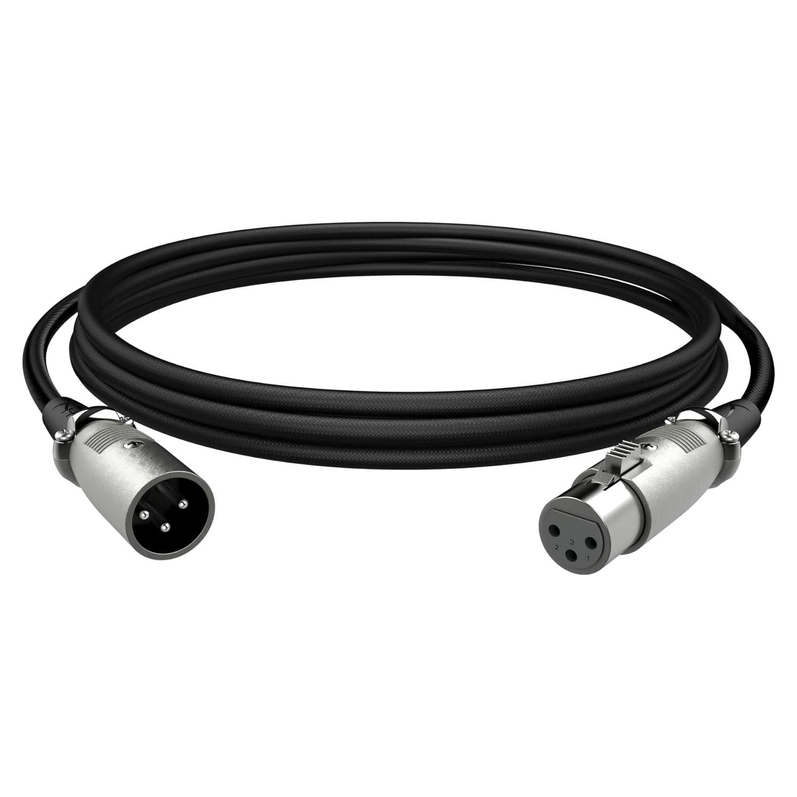 Cable XLR HyperX 3 Metros Macho a Hembra - Negro