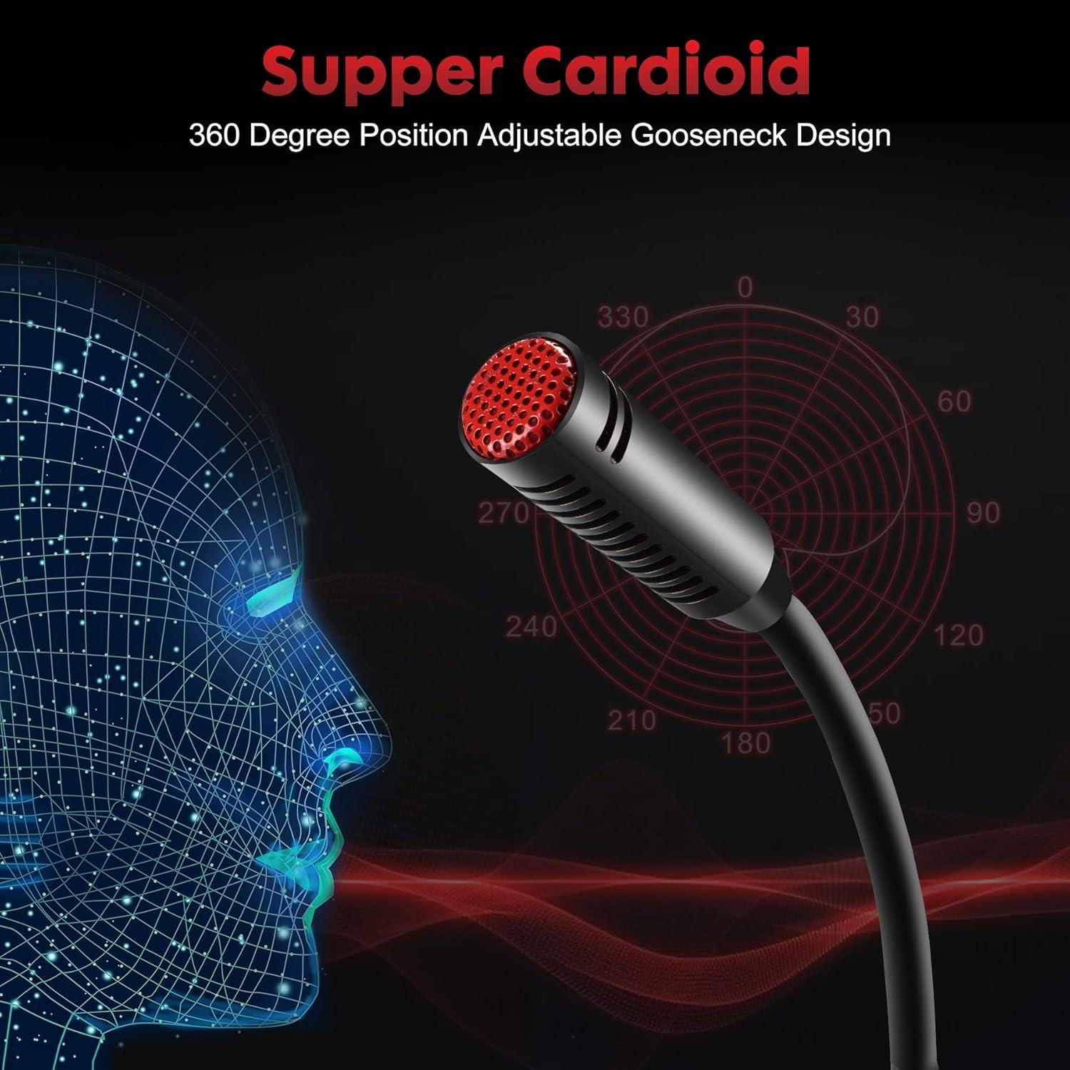 Micrófono USB Condensador Cardioide Perrycom MSD6 1.83m