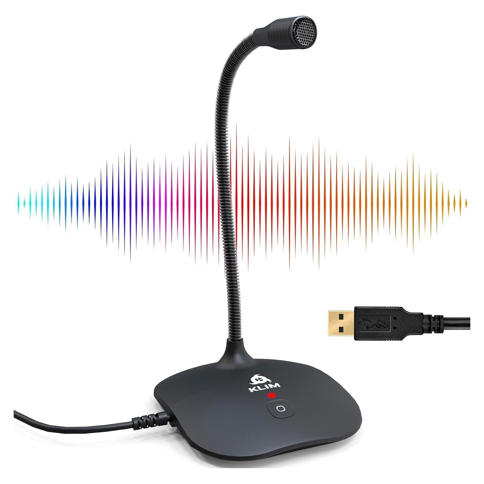 Micrófono de Escritorio USB KLIM Talk - Alta Definición - Negro