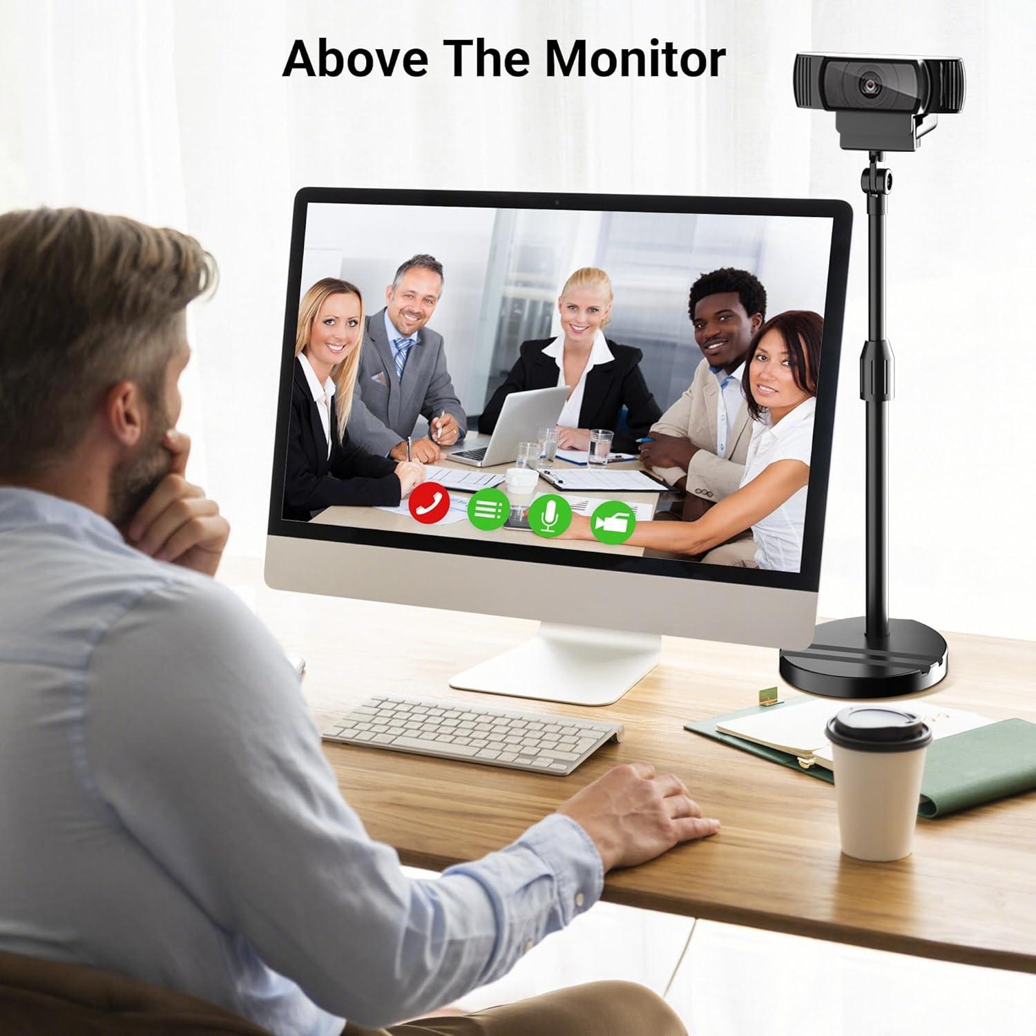 Soporte de trípode telescópico LenTok para webcam y teléfono