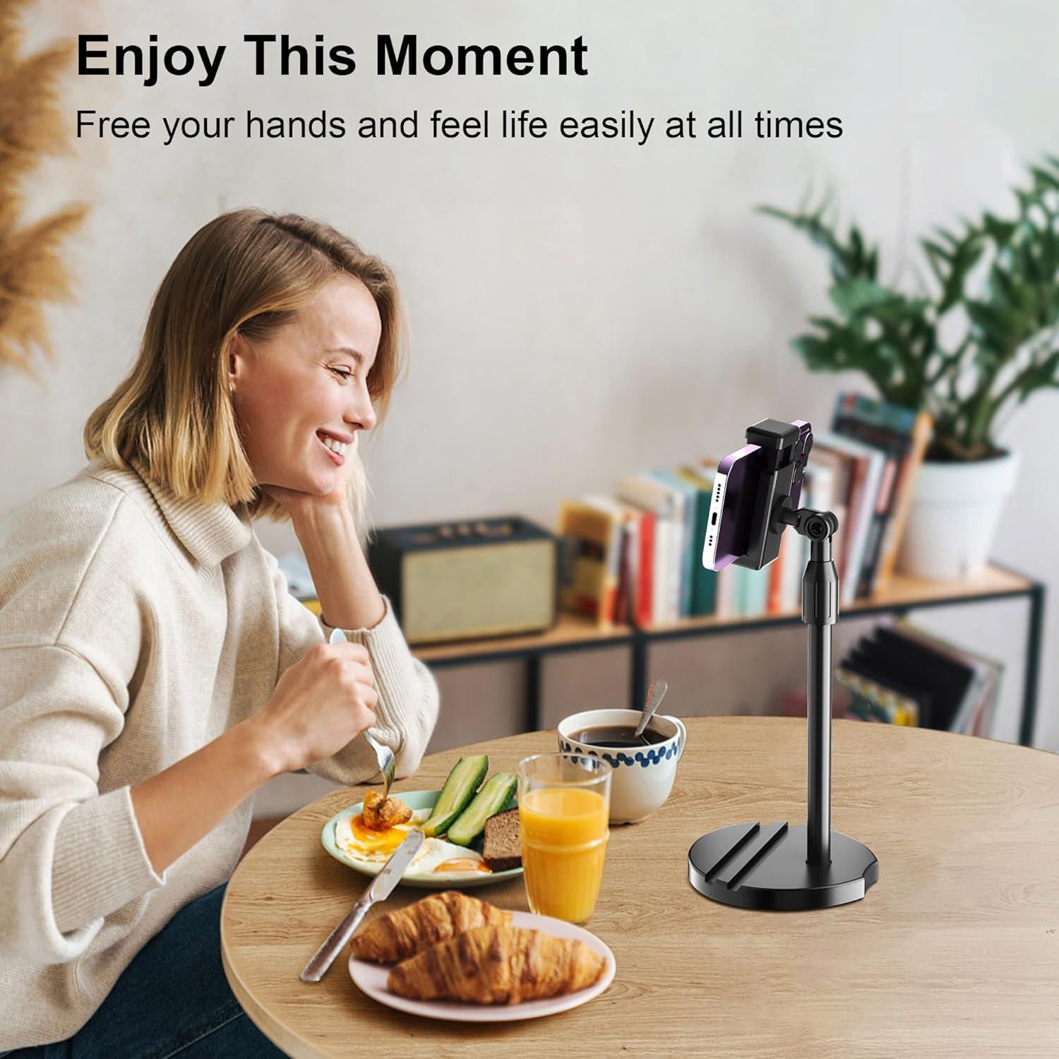 Soporte de trípode telescópico LenTok para webcam y teléfono