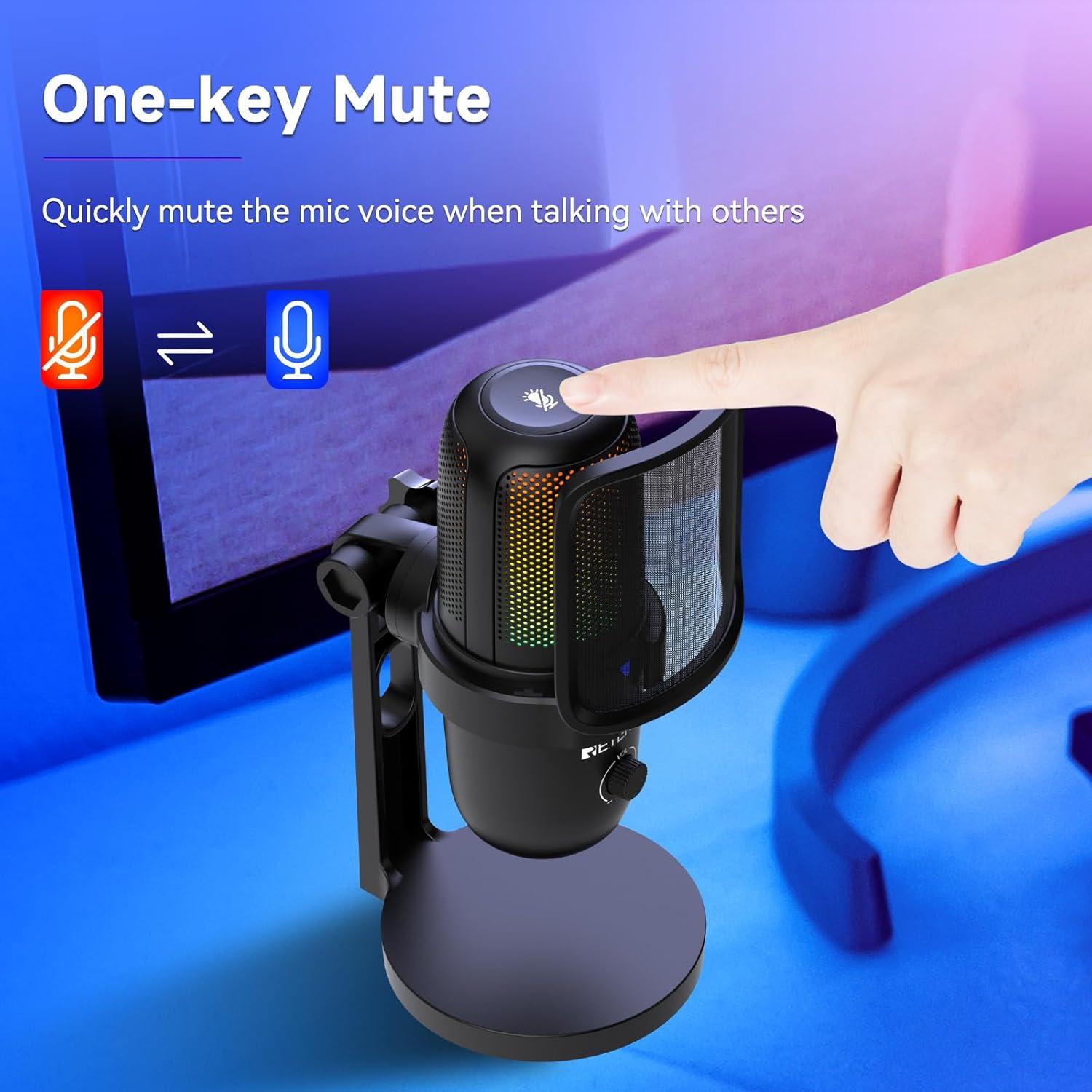 Micrófono de Condensador Retekess TG201 para Juegos y Streaming