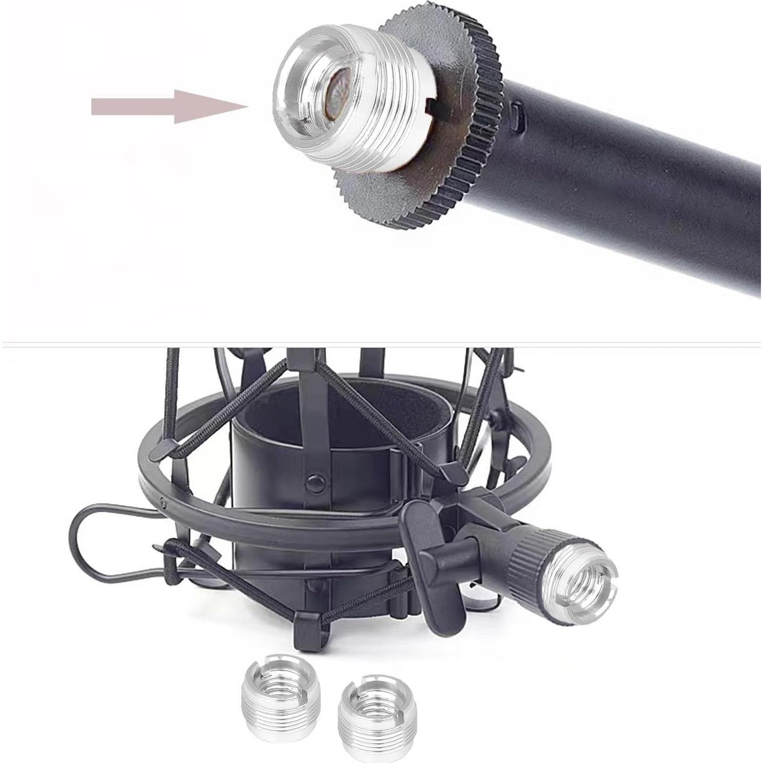 Adaptador Tornillo Micrófono 6 Pcs Plata 3/8" a 5/8"