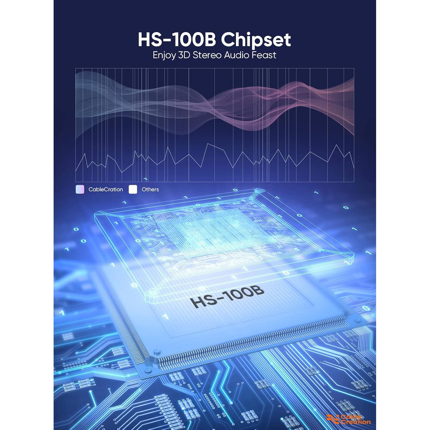 Adaptador de Audio USB CableCreation con Jack 3.5mm Negro