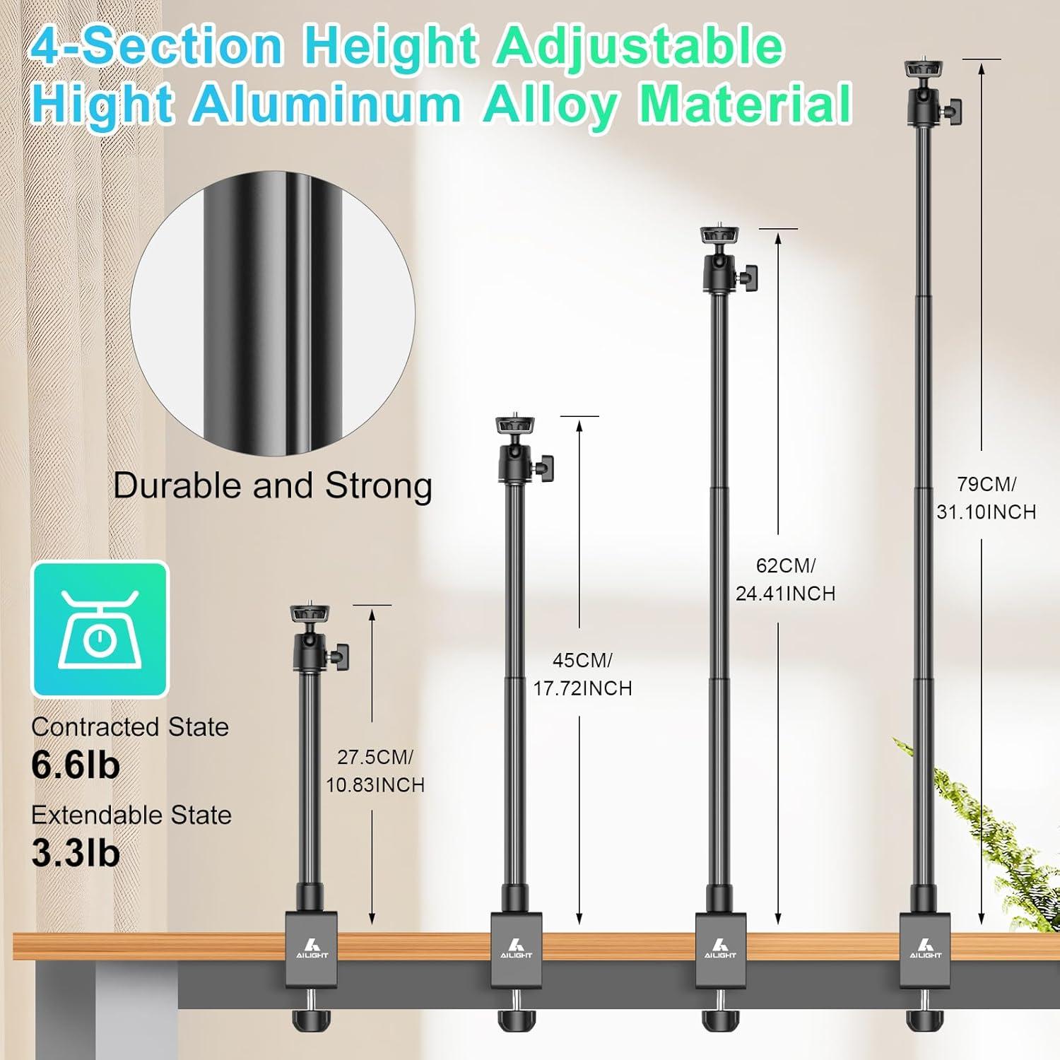 Soporte de escritorio Ailight TS6001 para cámara ajustable 27.4-79cm