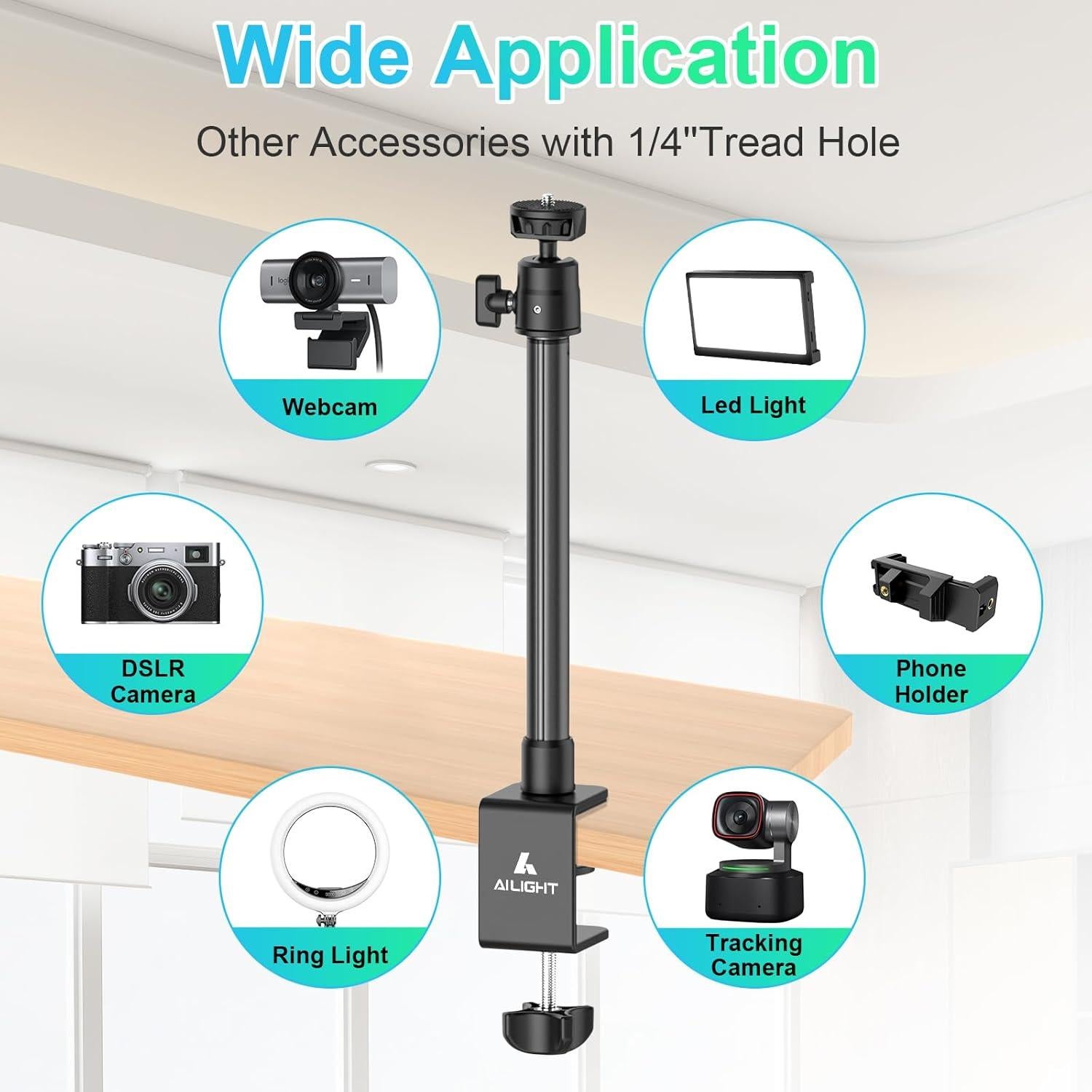 Soporte de escritorio Ailight TS6001 para cámara ajustable 27.4-79cm
