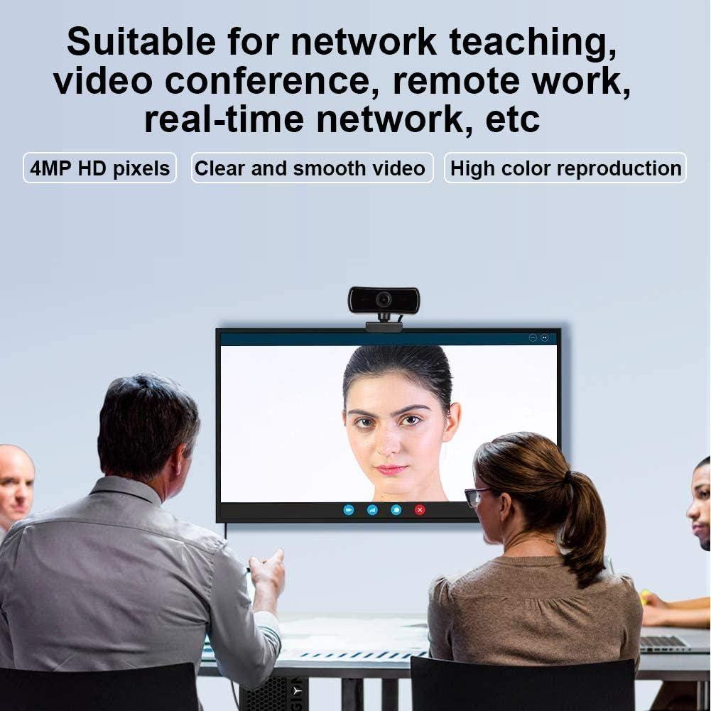 4K USB Webcam with Microphone, 360 Rotation, AutoFocus for Zoom/Skype/, Recording, Conferencing