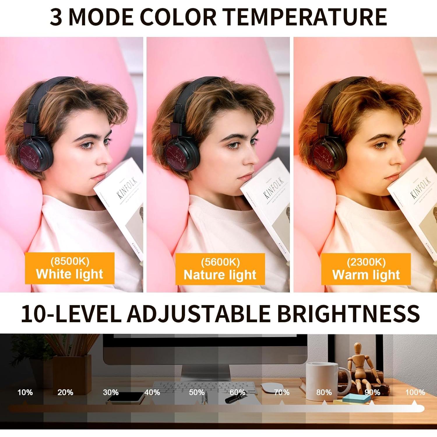 Luz LED para Videoconferencias Yeenhoopy R11, 3 Modos Ajustables