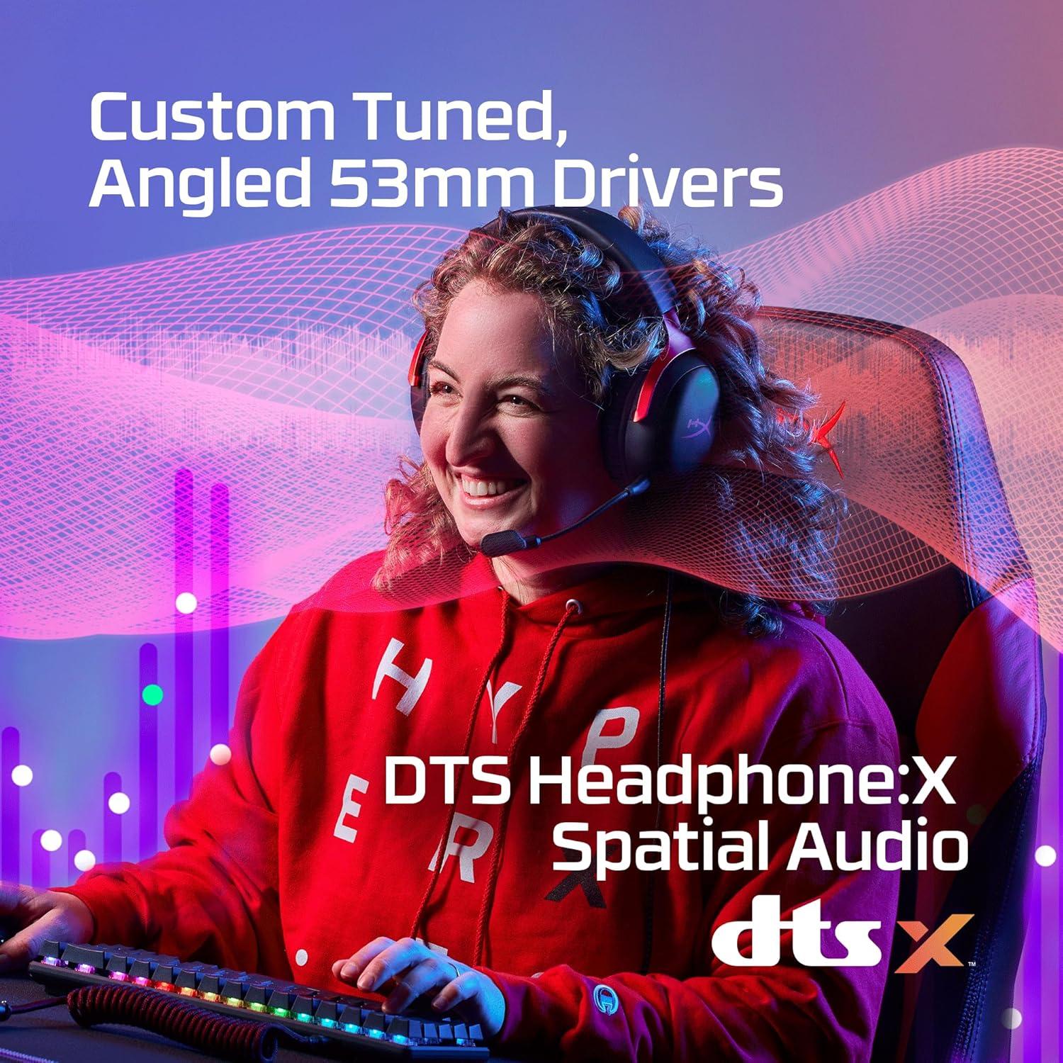 HyperX Cloud III 3.5mm Wired Gaming Headsets with Mic Noise Cancelling DTS Headphone:X Memory Foam 53mm Drivers​ Aluminum Frame for PC PS4 PS5 Xbox Nintendo Mac Mobile Gaming Headphones (Renewed)