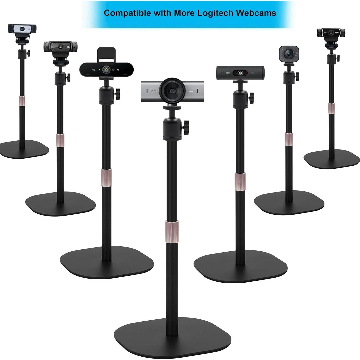 Heavy-Duty Webcam Stand, Tabletop Webcam Tripod Holder Compatible with Logitech C920 C922 StreamCam C930 C925e Brio 4K,Brio 500 Webcams