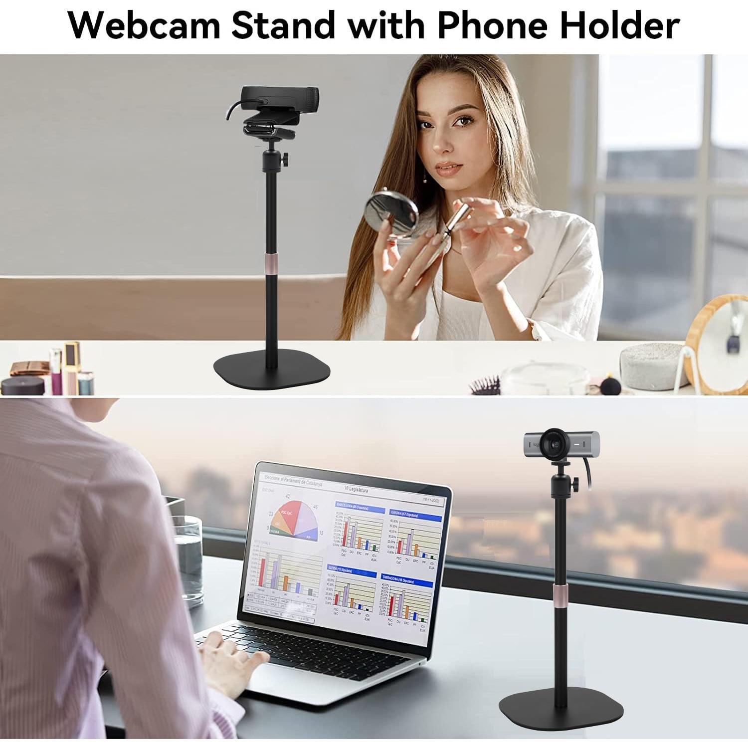Heavy-Duty Webcam Stand, Tabletop Webcam Tripod Holder Compatible with Logitech C920 C922 StreamCam C930 C925e Brio 4K,Brio 500 Webcams