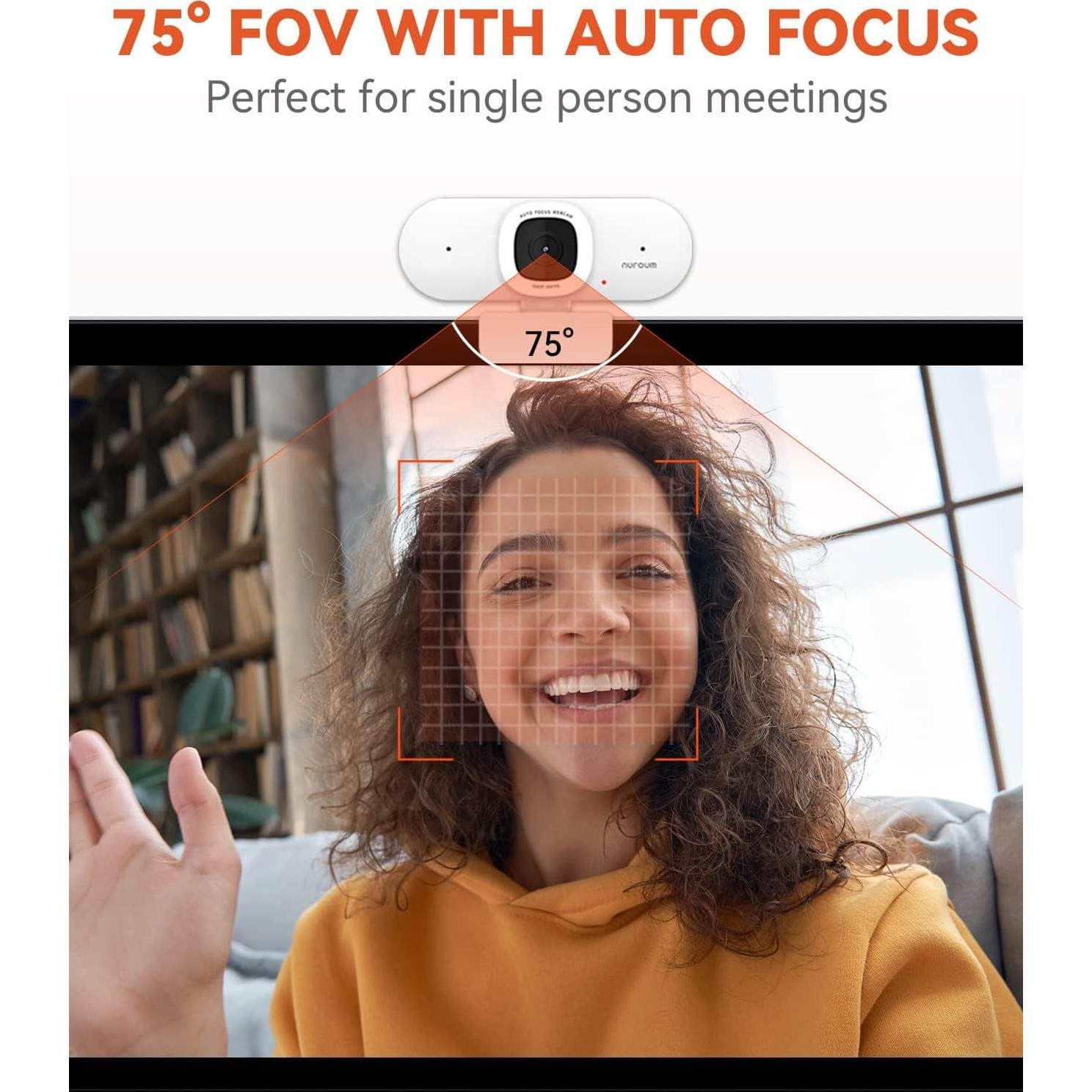 Cámara Web NUROUM V15AF 2K FHD con Autofoco y Micrófono