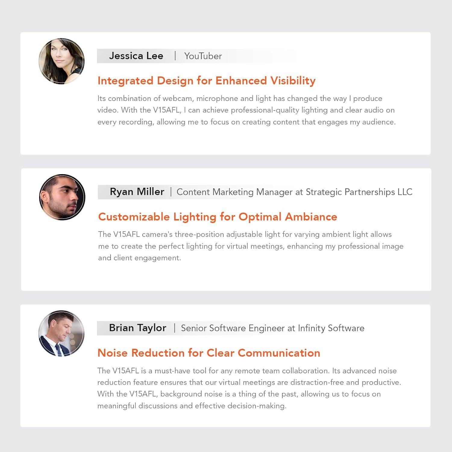 Cámara Web NUROUM V15AF 2K FHD con Autofoco y Micrófono