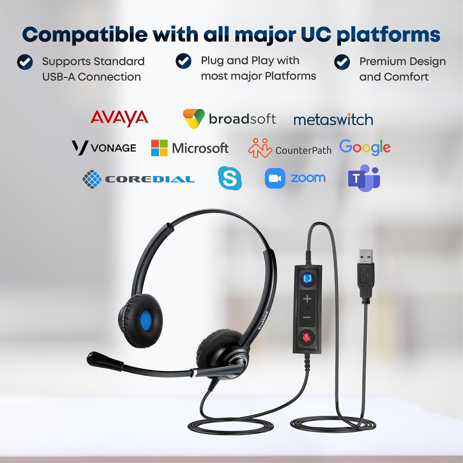 Auricular TruVoice VoicePro 20 y Webcam 1080P Full HD