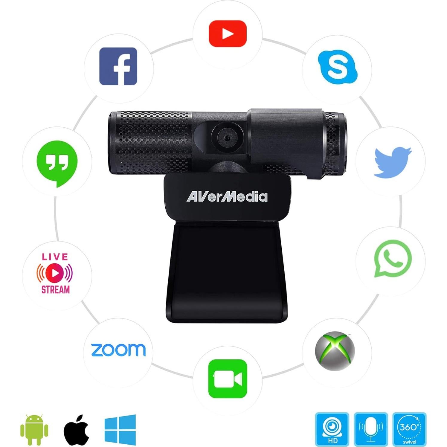 Logitech MK270 Wireless Keyboard and Mouse Video Conferencing Bundle with Foldable Headset with Microphone, Gel Mouse Pad, PW313 Full HD 1080p Live Streamer Webcam for Skype | Teams | YouTube | Zoom