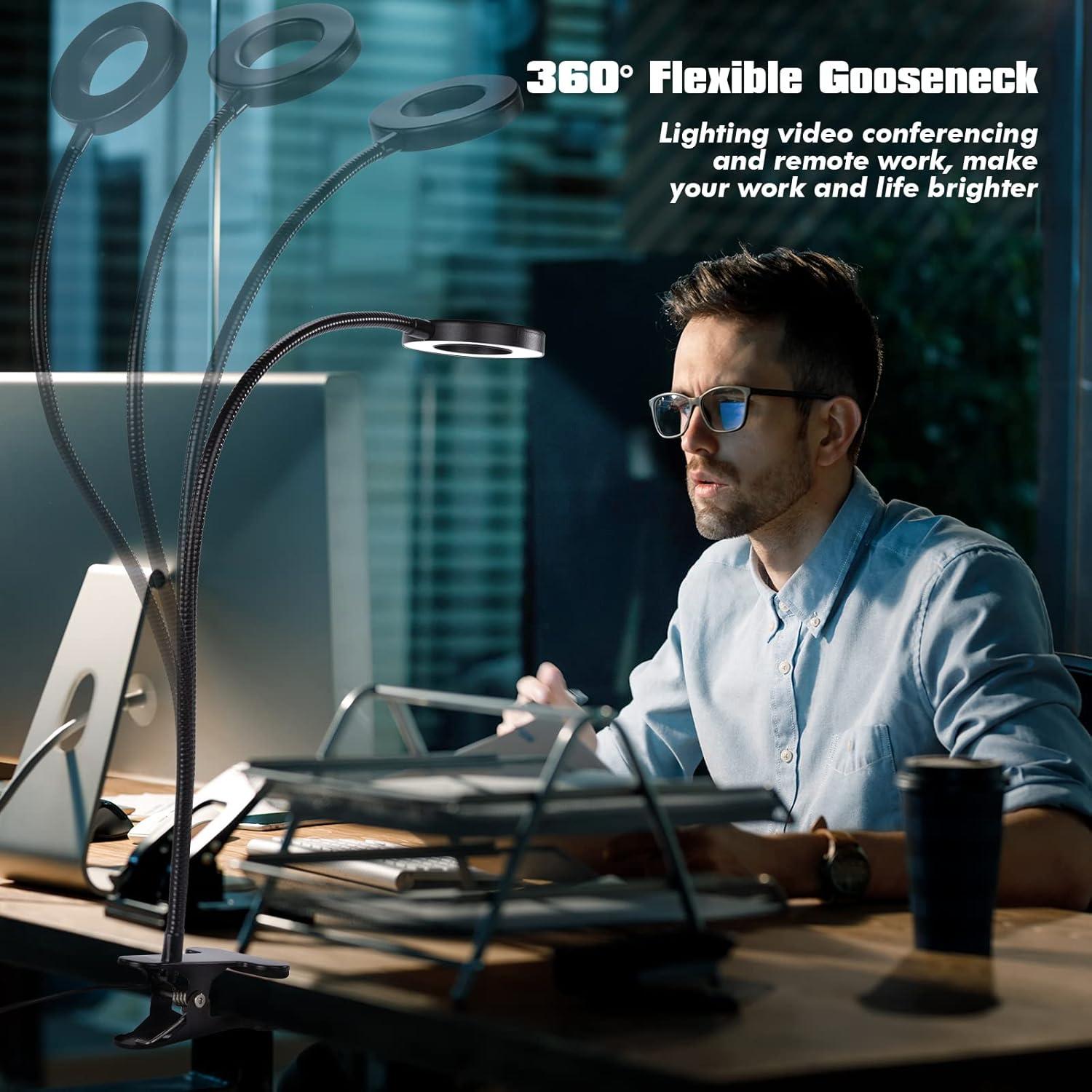 Lámpara de Escritorio LED LuxLumin con Abrazadera Regulable