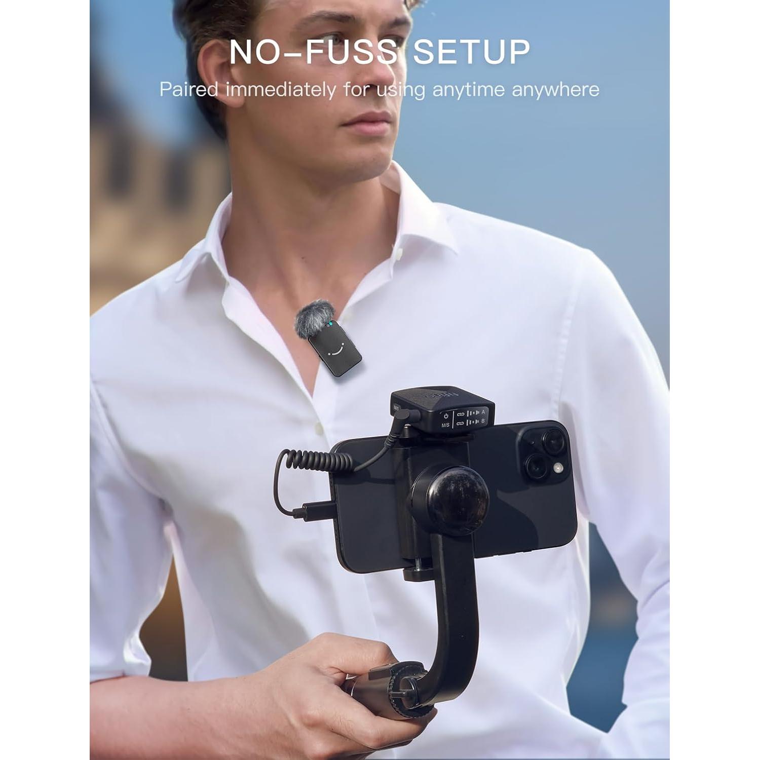 Micrófono Lavalier Inalámbrico FIFINE M9 para iPhone y Android