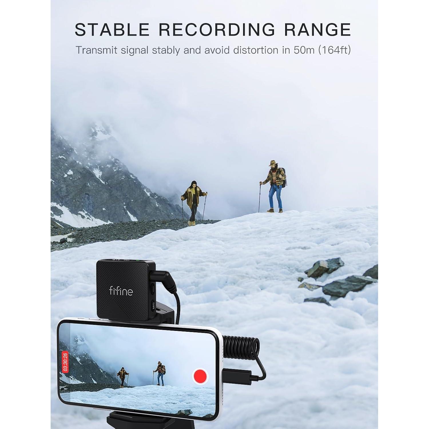 Micrófono Lavalier Inalámbrico FIFINE M9 para iPhone y Android