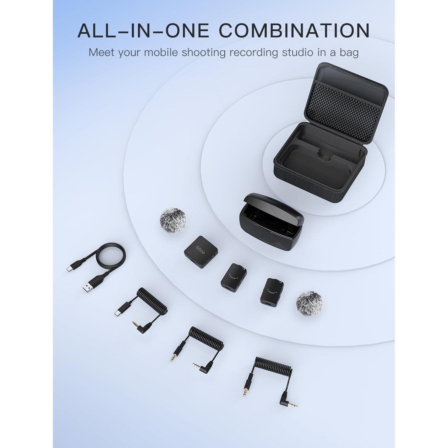 Micrófono Lavalier Inalámbrico FIFINE M9 para iPhone y Android