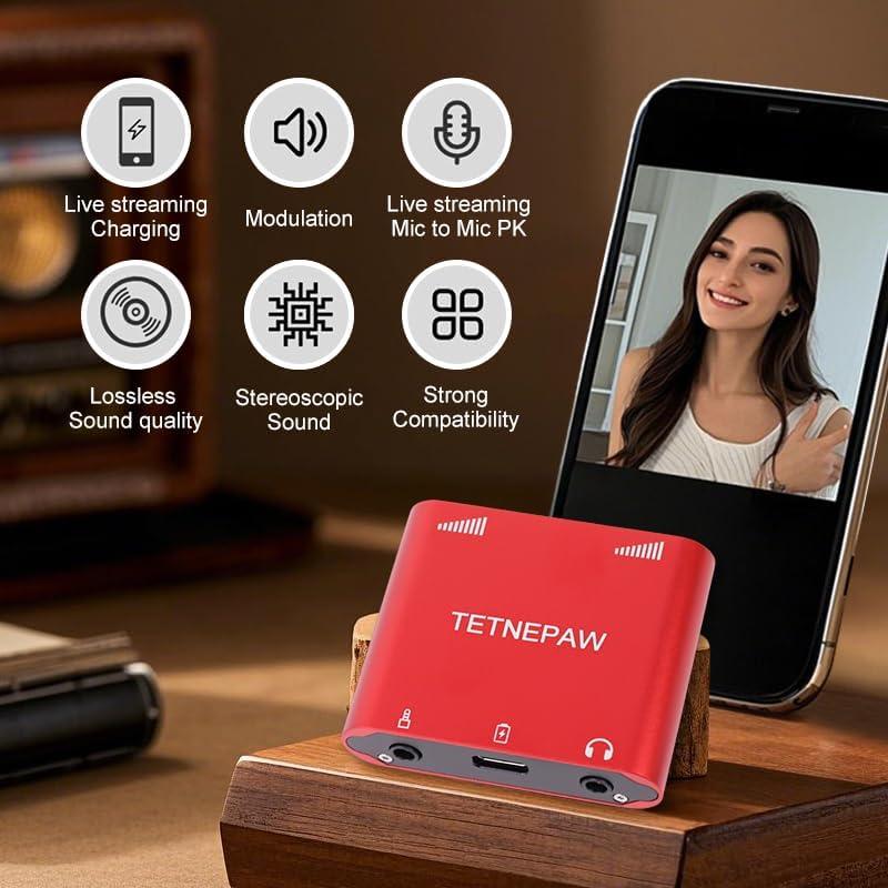 Micrófono Lavalier Inalámbrico TETNEPAW P3 Plus Rojo