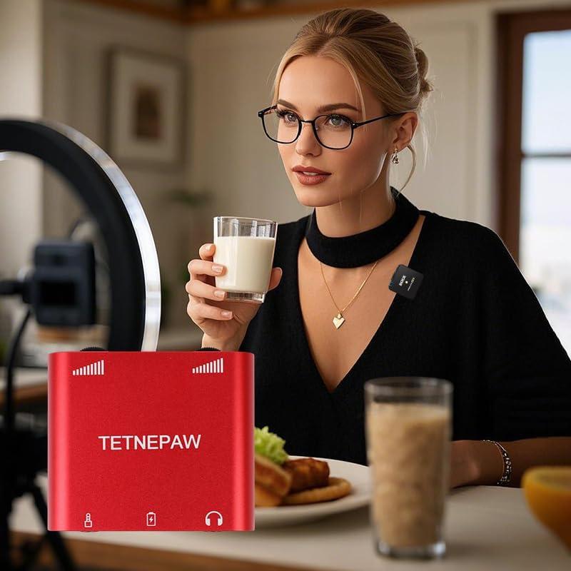 Micrófono Lavalier Inalámbrico TETNEPAW P3 Plus Rojo