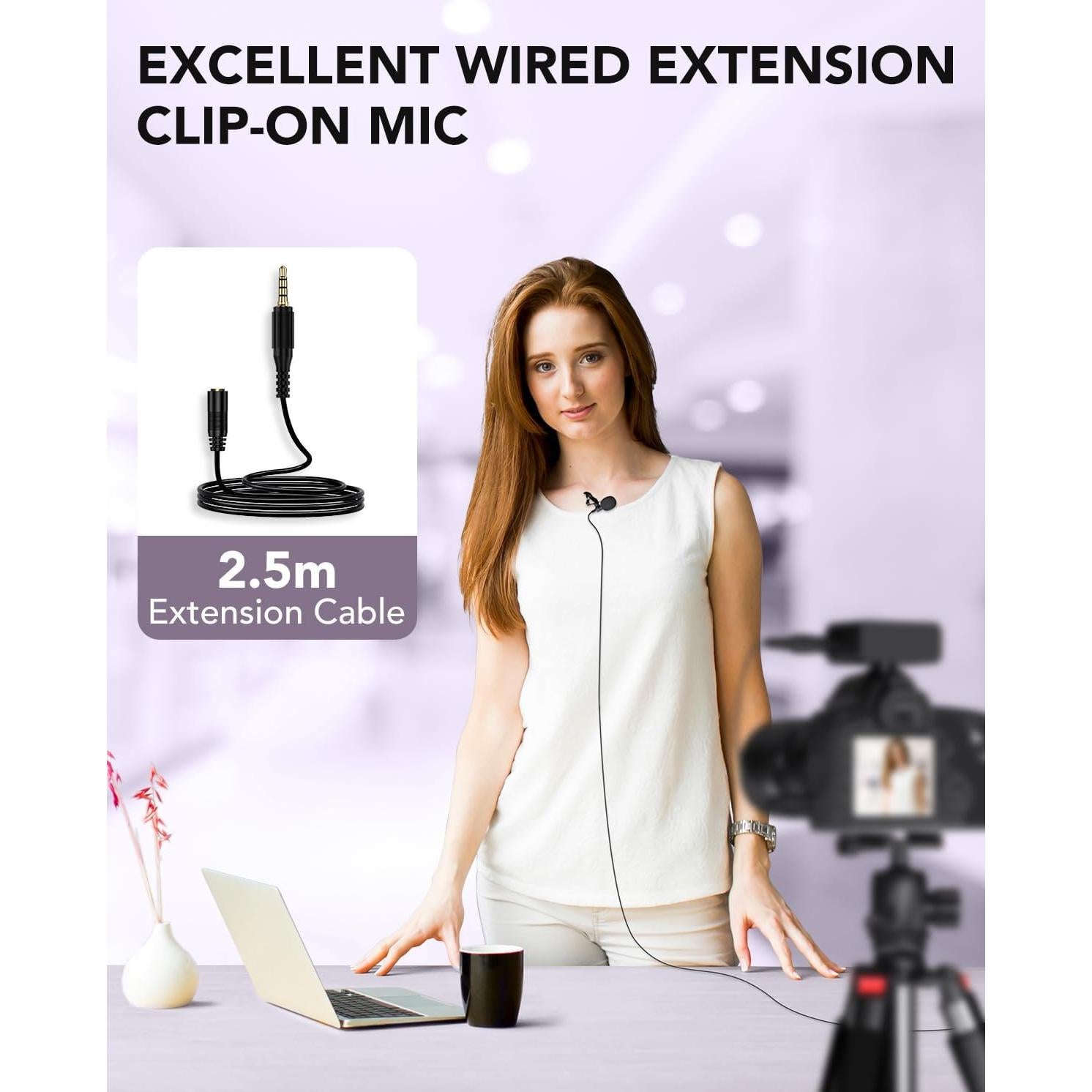 Micrófono Lavalier PoP voice 4.5m para Smartphone y Cámara