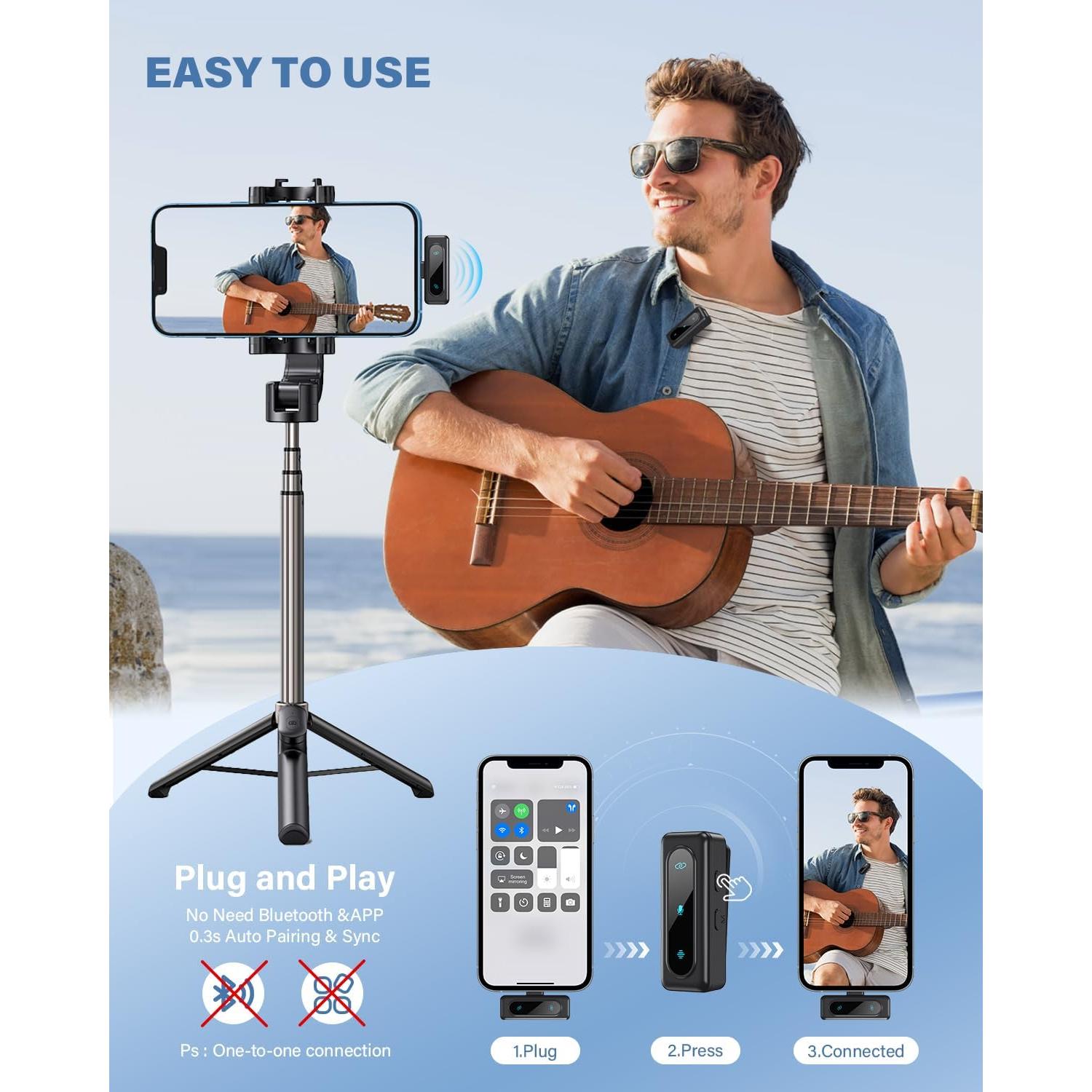 Micrófono Lavalier Inalámbrico WARM BOX USB-C 24H Batería