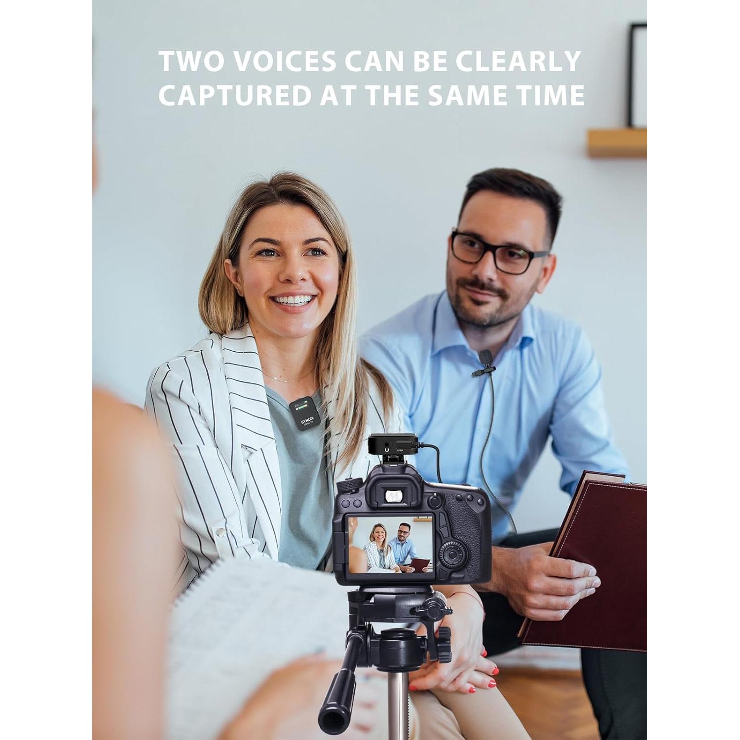 Micrófono Lavalier Inalámbrico SYNCO G2 Pro, Doble Canal 200m