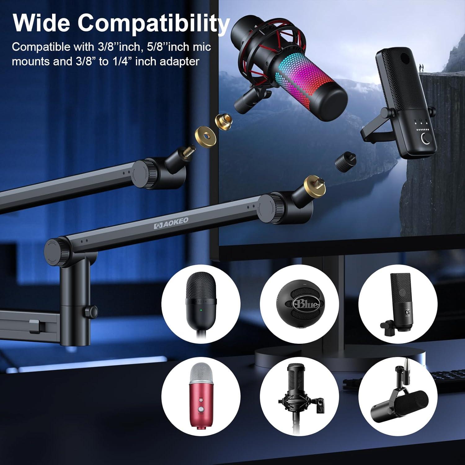 Brazo de Micrófono Aokeo AK-58 Ajustable para Escritorio