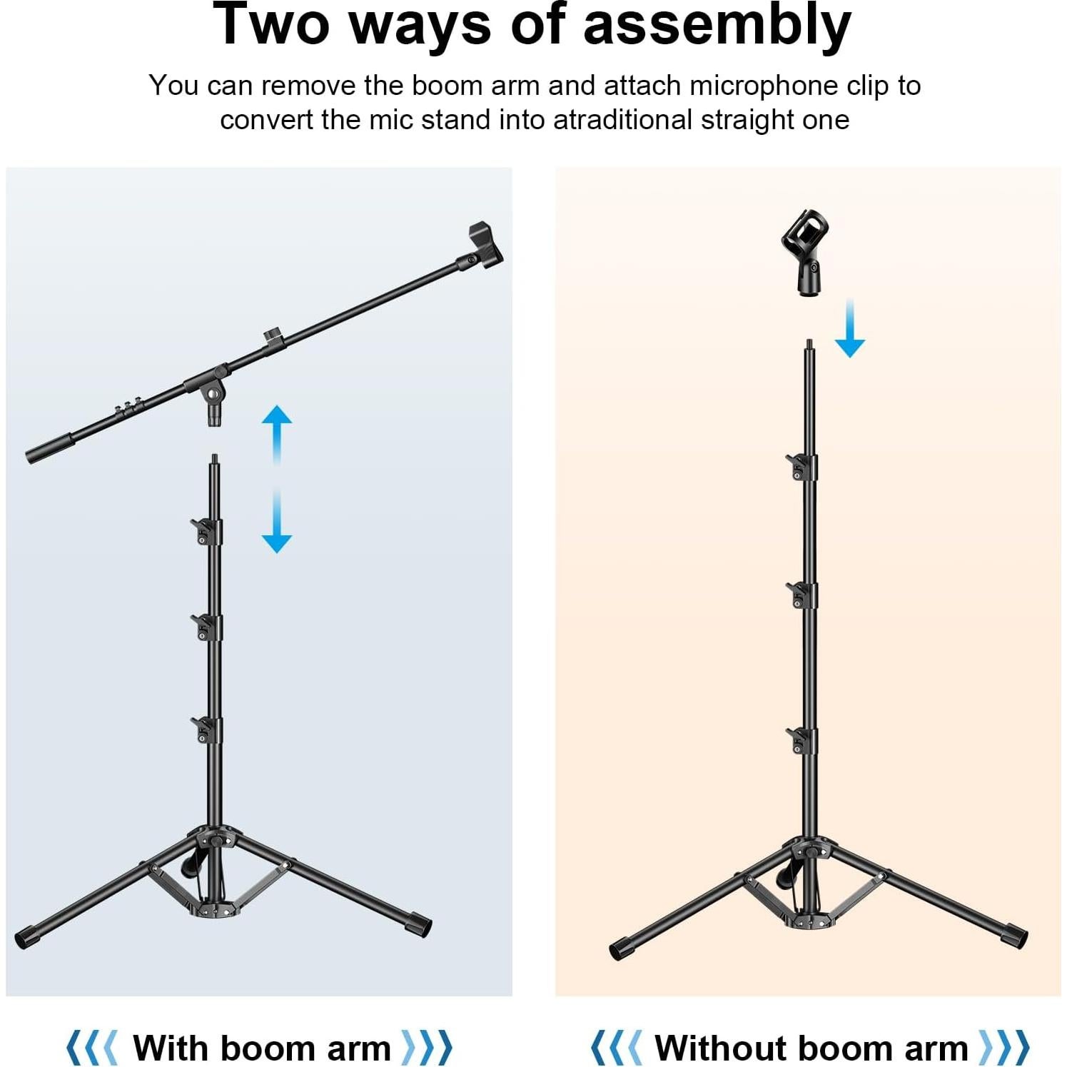 Soporte de Micrófono Ajustable M-2 con Brazo de Trípode y Clips