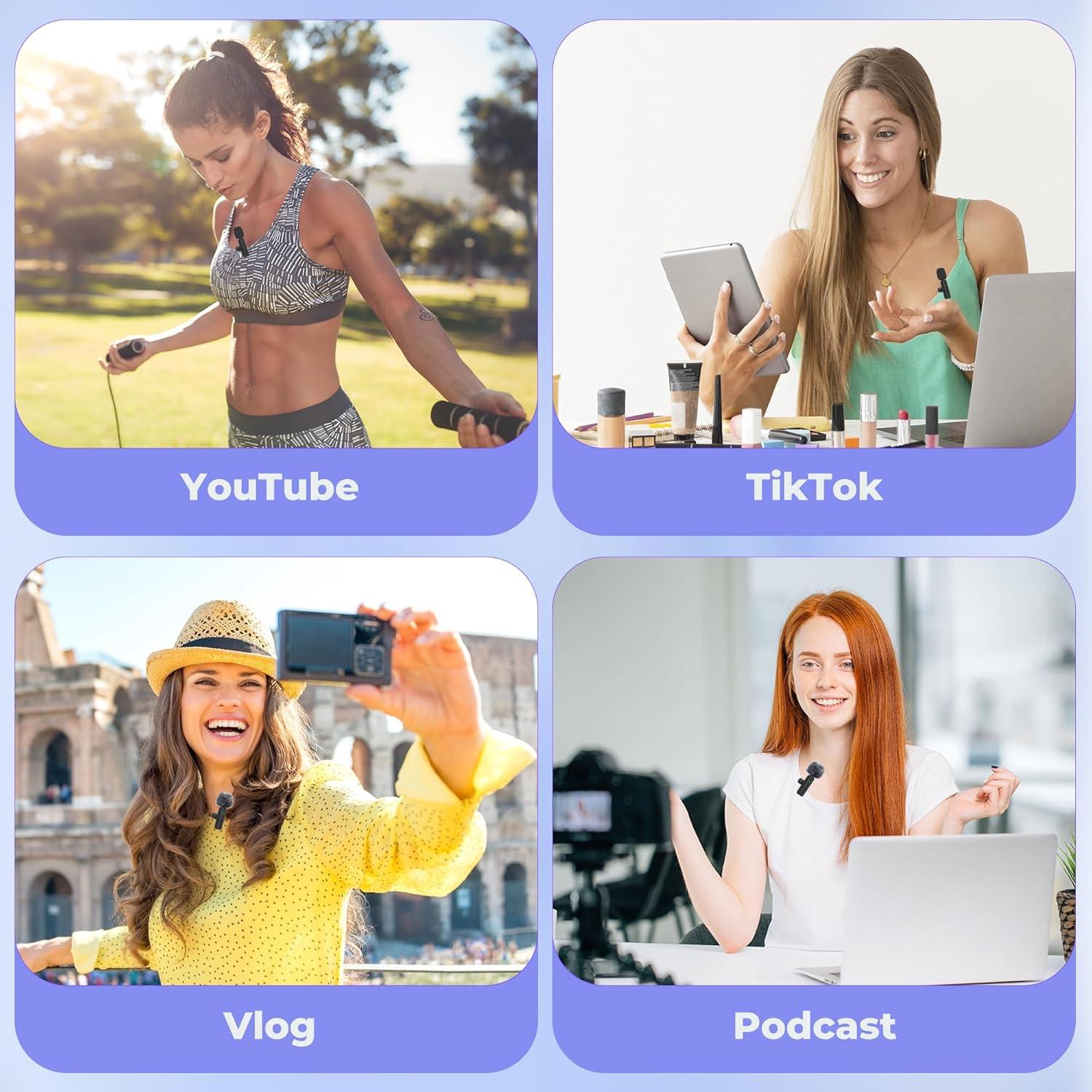 Micrófono Inalámbrico Lavalier Rzeuml WLM100 para iPhone y Android