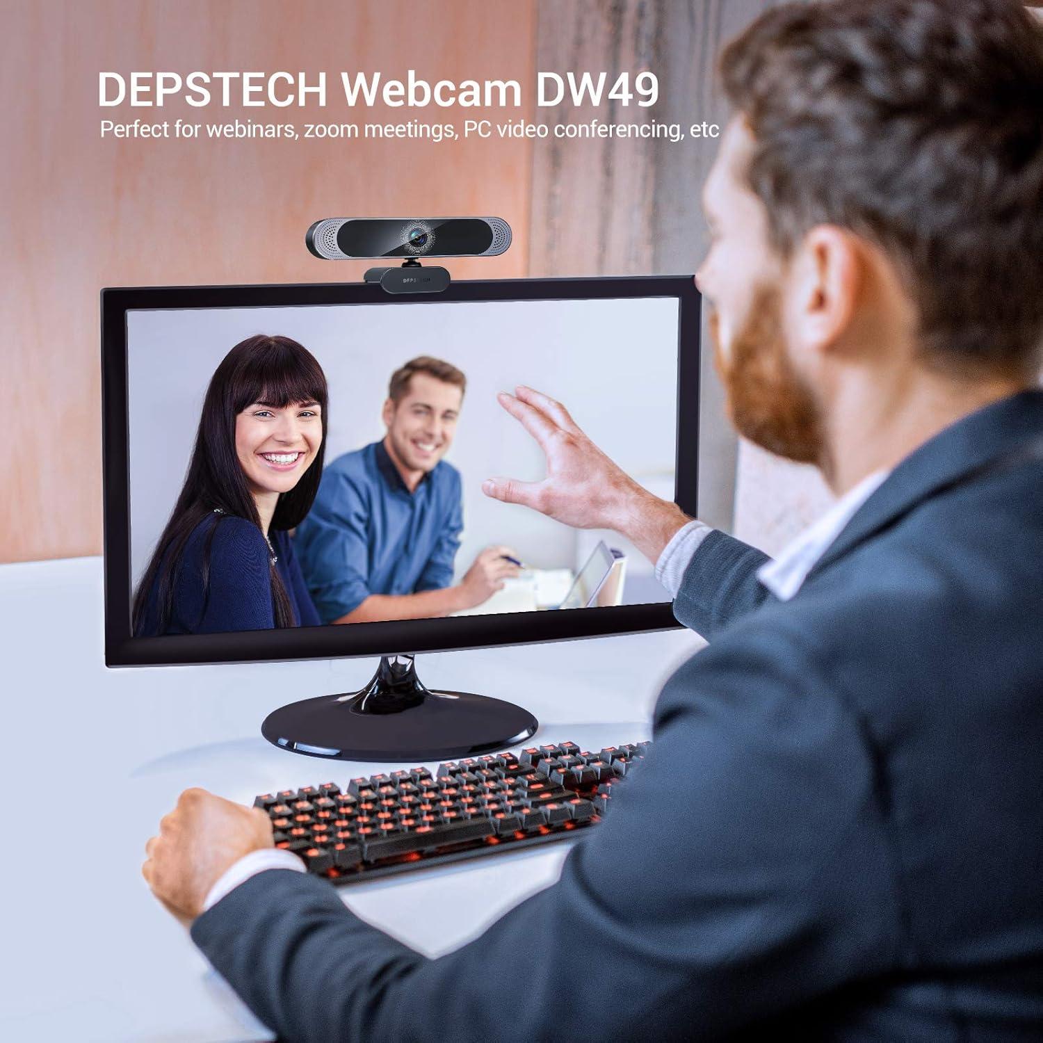 Webcam 4K DEPSTECH DW49 con Autofoco y Micrófono Dual